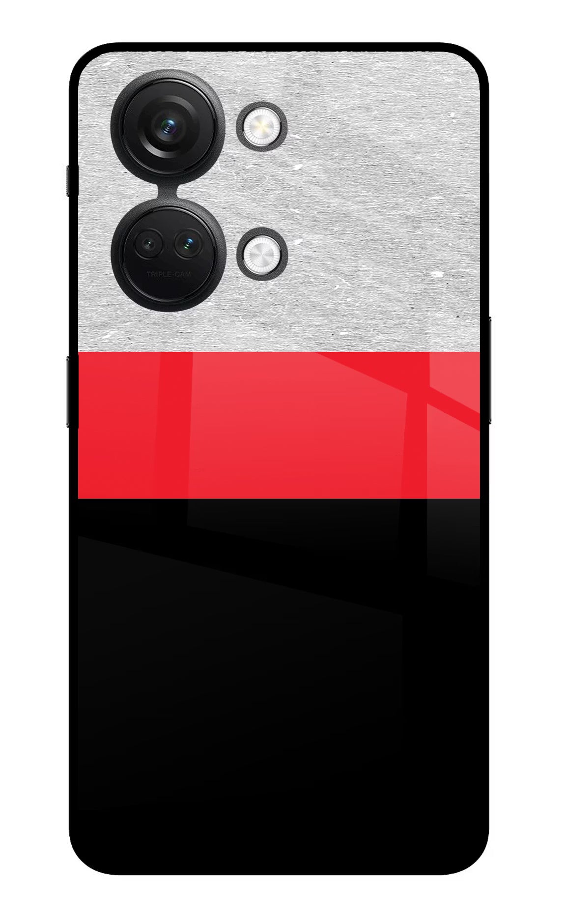 Tri Color Pattern OnePlus Nord 3 5G Back Cover - Tri Color Pattern OnePlus Nord 3 5G Glass Case Back Cover by Casekaro Tri Color Pattern OnePlus Nord 3 5G Glass Case Back Cover by Casekaro