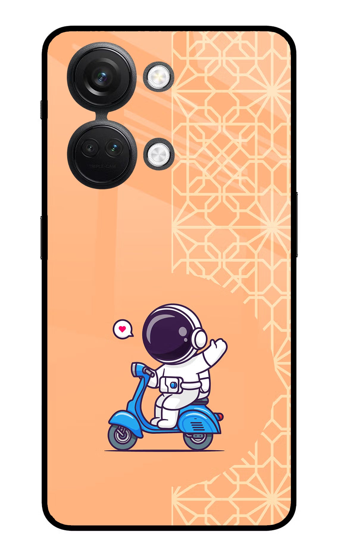 Cute Astronaut Riding OnePlus Nord 3 5G Back Cover - Cute Astronaut Riding OnePlus Nord 3 5G Glass Case Back Cover by Casekaro Cute Astronaut Riding OnePlus Nord 3 5G Glass Case Back Cover by Casekaro