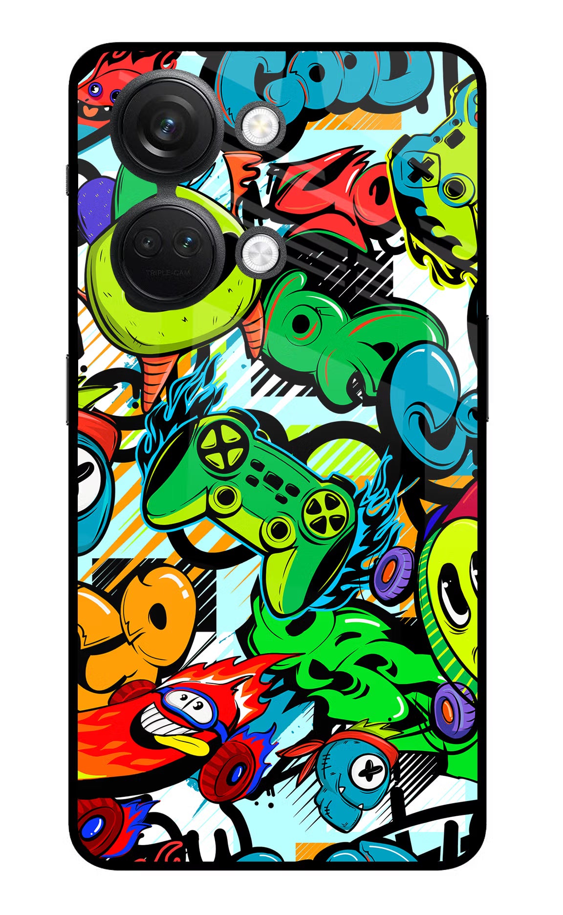 Game Doodle OnePlus Nord 3 5G Back Cover - Game Doodle OnePlus Nord 3 5G Glass Case Back Cover by Casekaro Game Doodle OnePlus Nord 3 5G Glass Case Back Cover by Casekaro