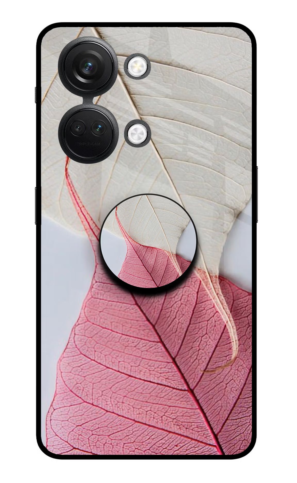 White Pink Leaf OnePlus Nord 3 5G Pop Case - White Pink Leaf OnePlus Nord 3 5G Pop Case by Casekaro White Pink Leaf OnePlus Nord 3 5G Pop Case by Casekaro