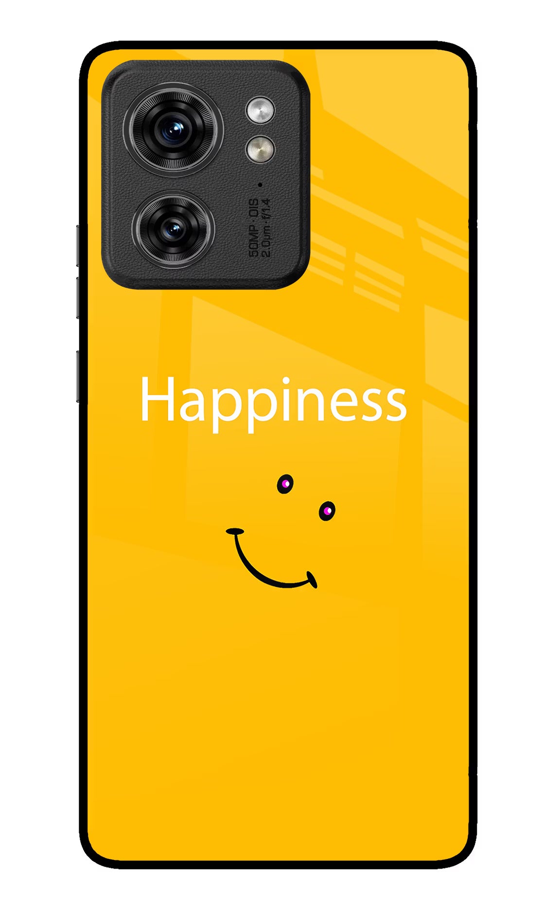 Happiness With Smiley Moto Edge 40 Glass Case Back Cover by Casekaro