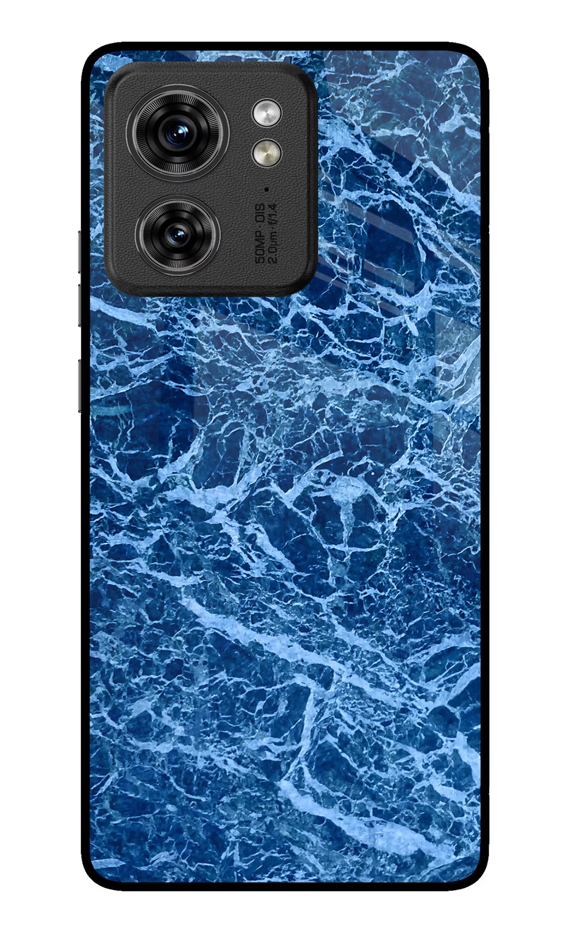 Blue Marble Moto Edge 40 Glass Case Back Cover by Casekaro