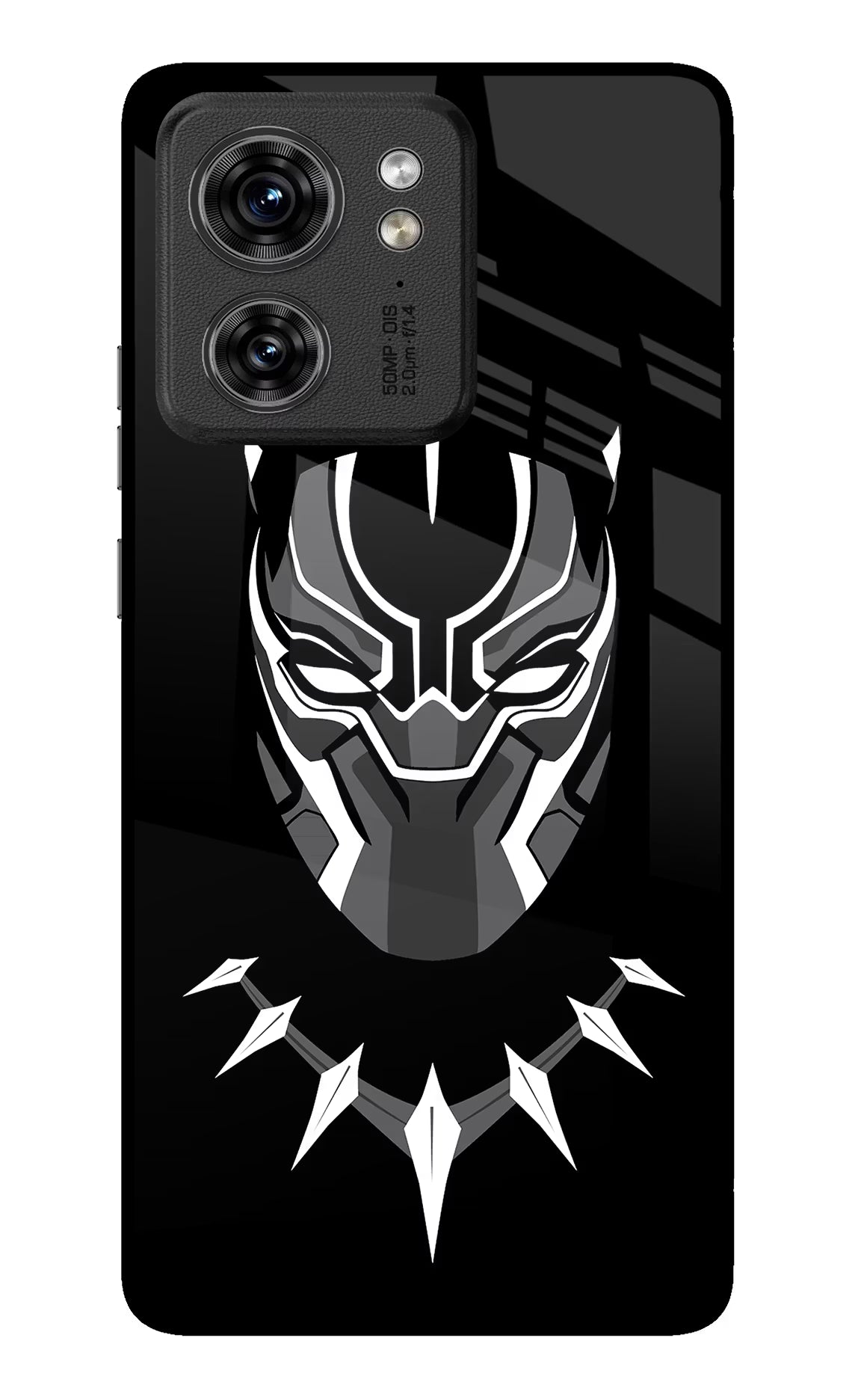 Black Panther Moto Edge 40 Glass Case Back Cover by Casekaro