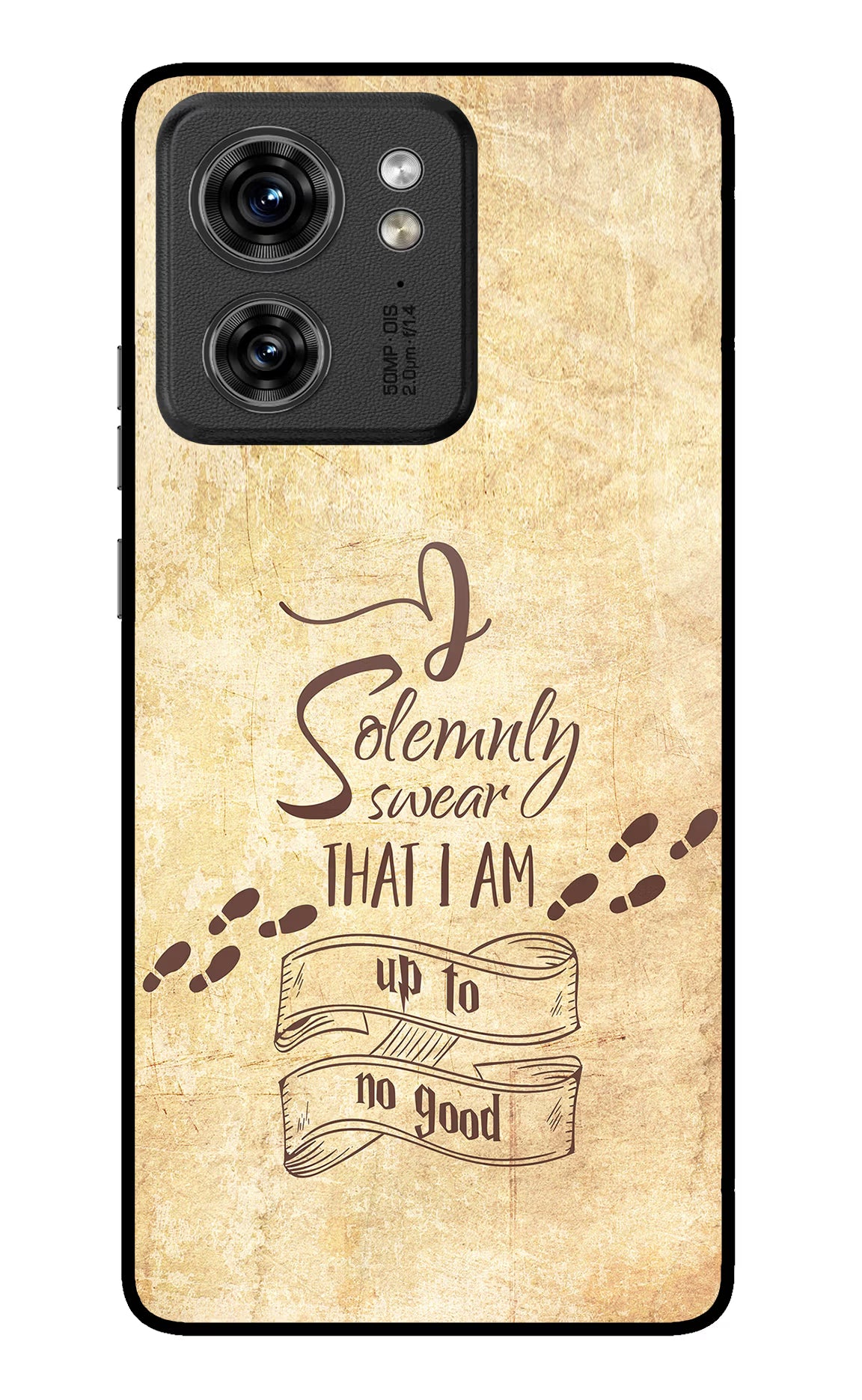 I Solemnly swear that i up to no good Moto Edge 40 Glass Case Back Cover by Casekaro