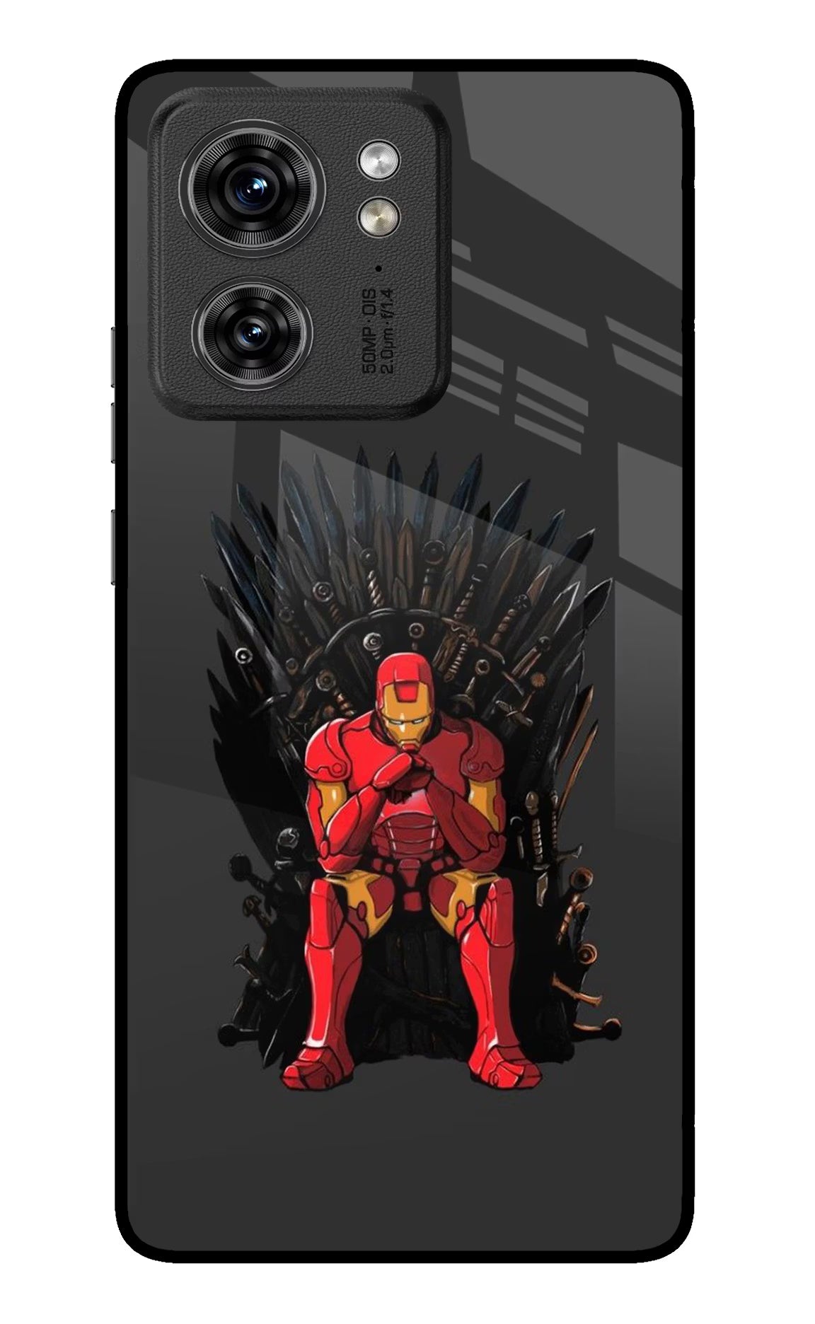 Ironman Throne Moto Edge 40 Glass Case Back Cover by Casekaro