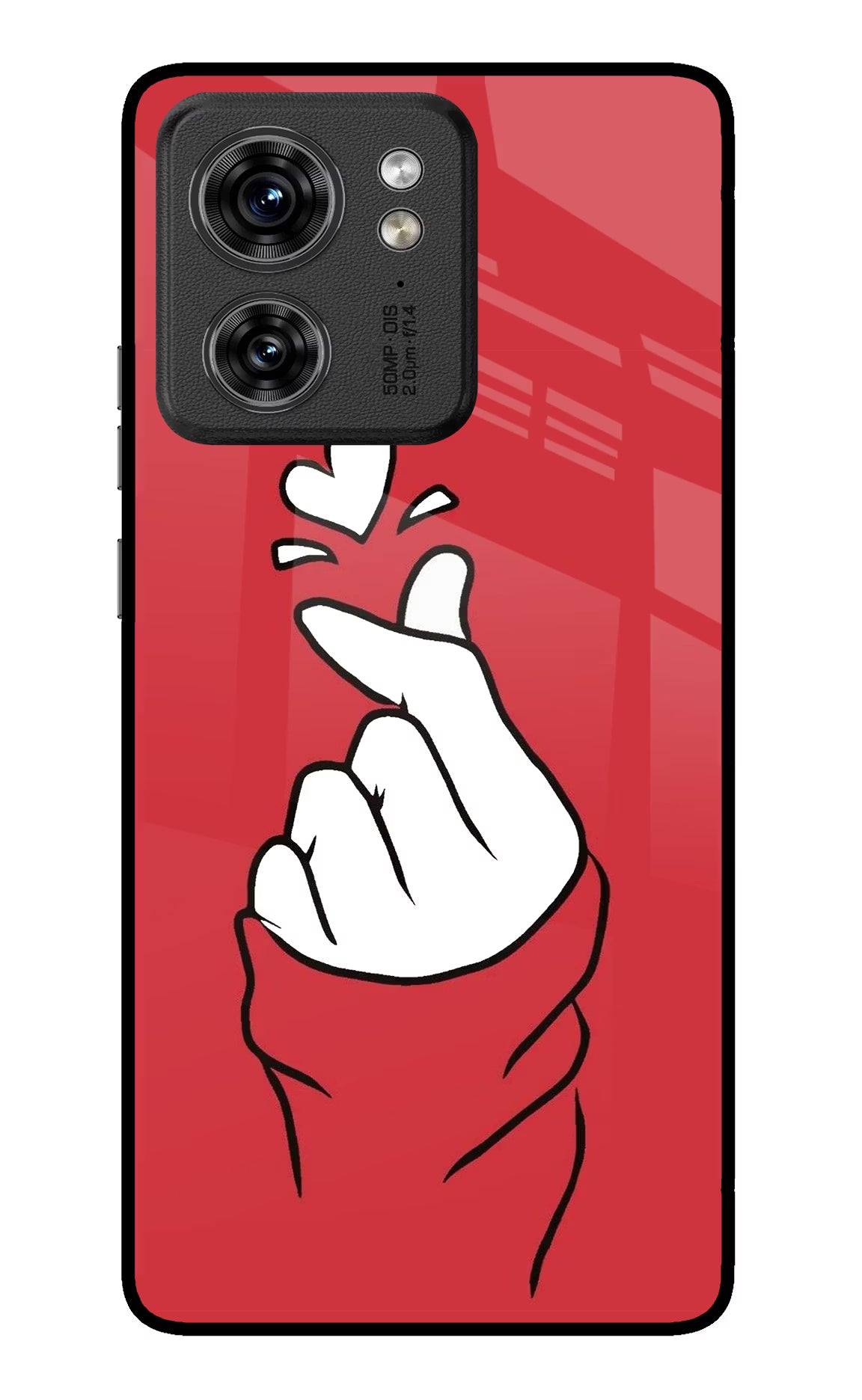 Korean Love Sign Moto Edge 40 Glass Case Back Cover by Casekaro