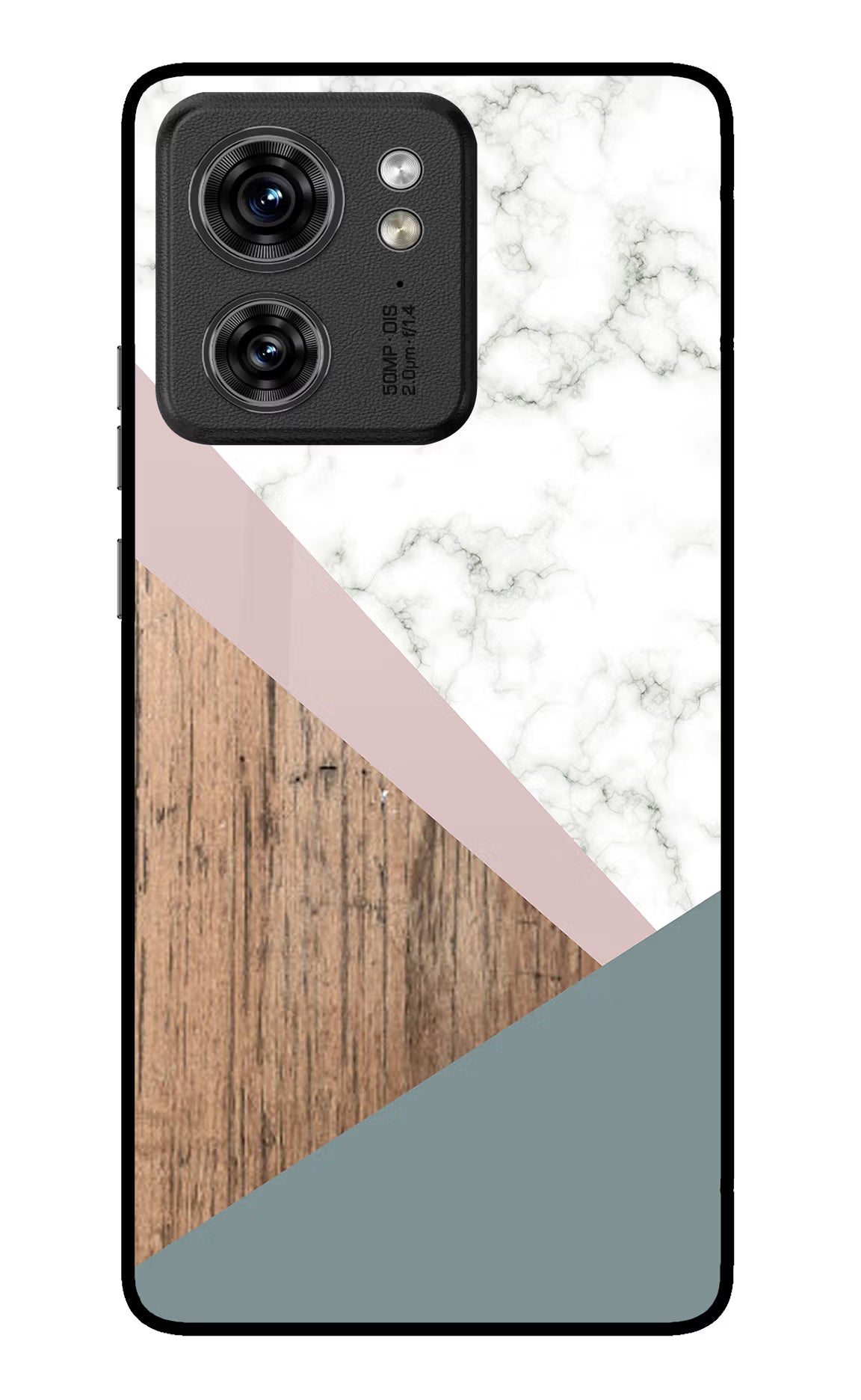 Marble wood Abstract Moto Edge 40 Glass Case Back Cover by Casekaro