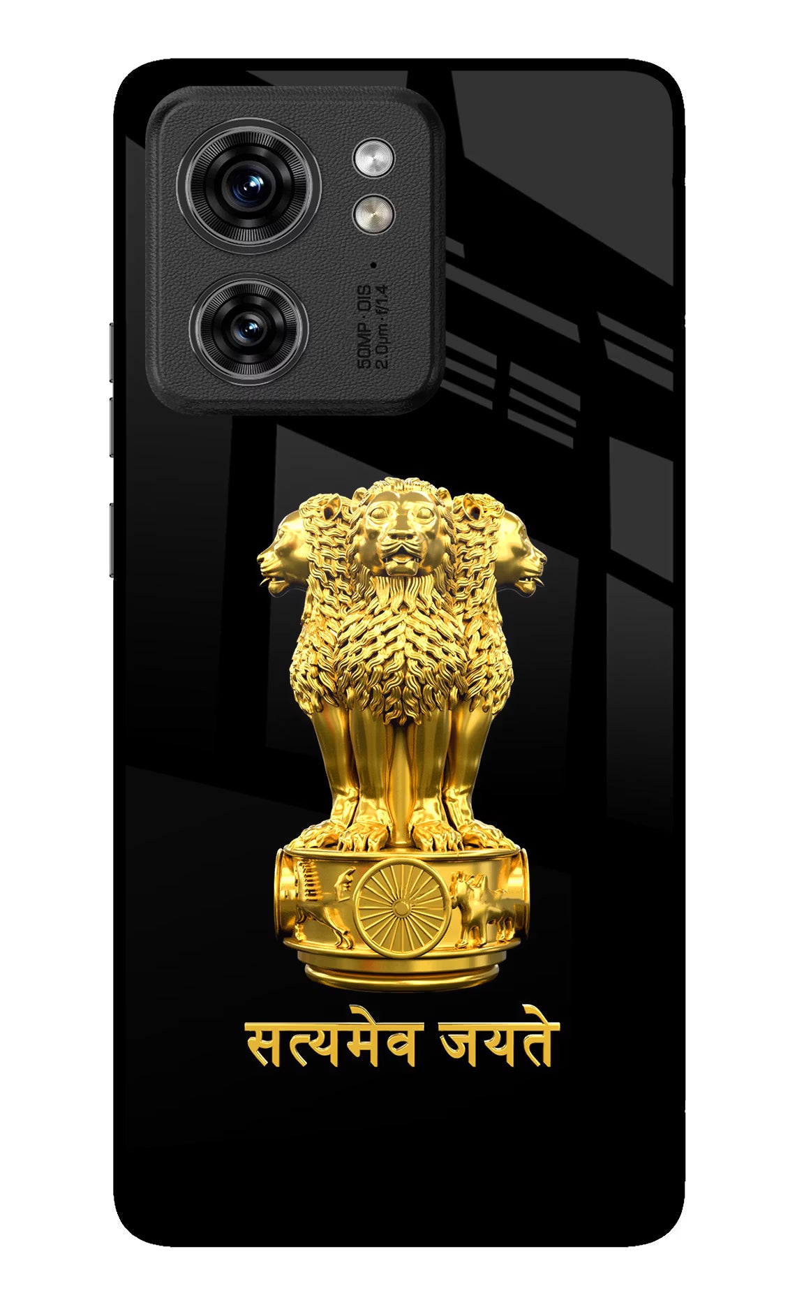 Satyamev Jayate Golden Moto Edge 40 Glass Case - Satyamev Jayate Golden Moto Edge 40 Glass Case Satyamev Jayate Golden Moto Edge 40 Glass Case