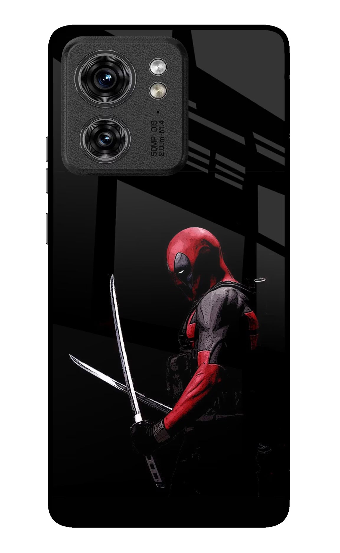 Deadpool Moto Edge 40 Glass Case Back Cover by Casekaro