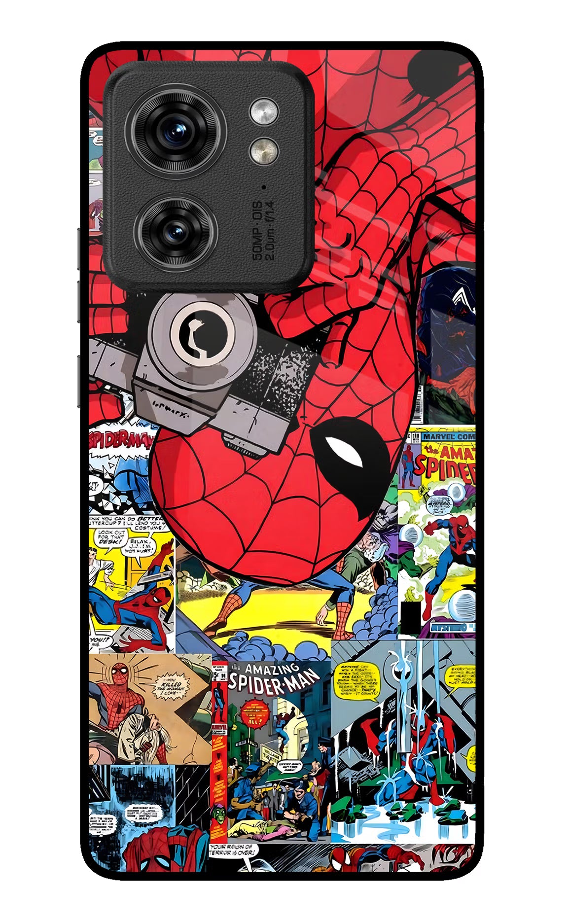 Spider Man Moto Edge 40 Glass Case Back Cover by Casekaro