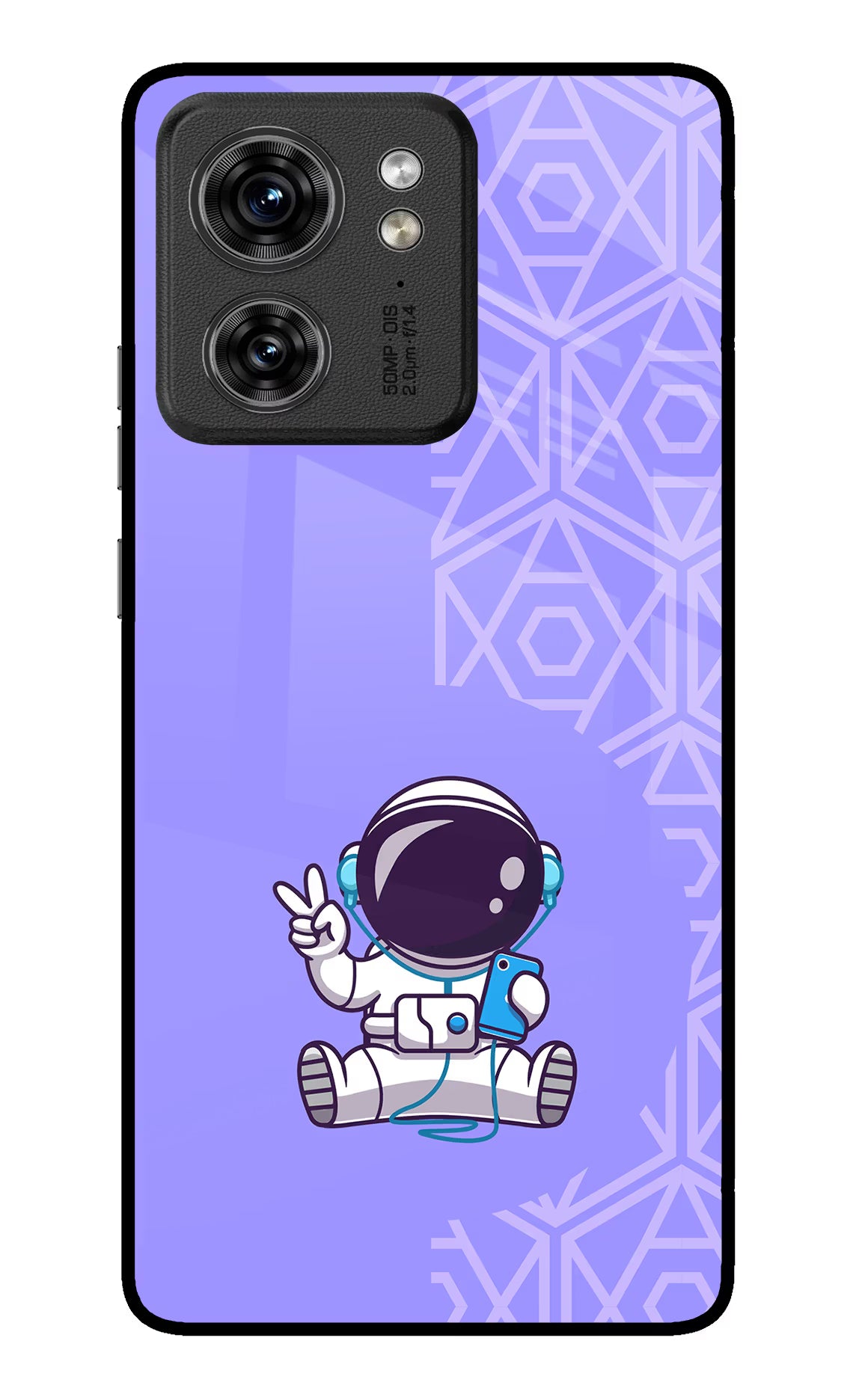 Cute Astronaut Chilling Moto Edge 40 Back Cover - Cute Astronaut Chilling Moto Edge 40 Glass Case Back Cover by Casekaro Cute Astronaut Chilling Moto Edge 40 Glass Case Back Cover by Casekaro