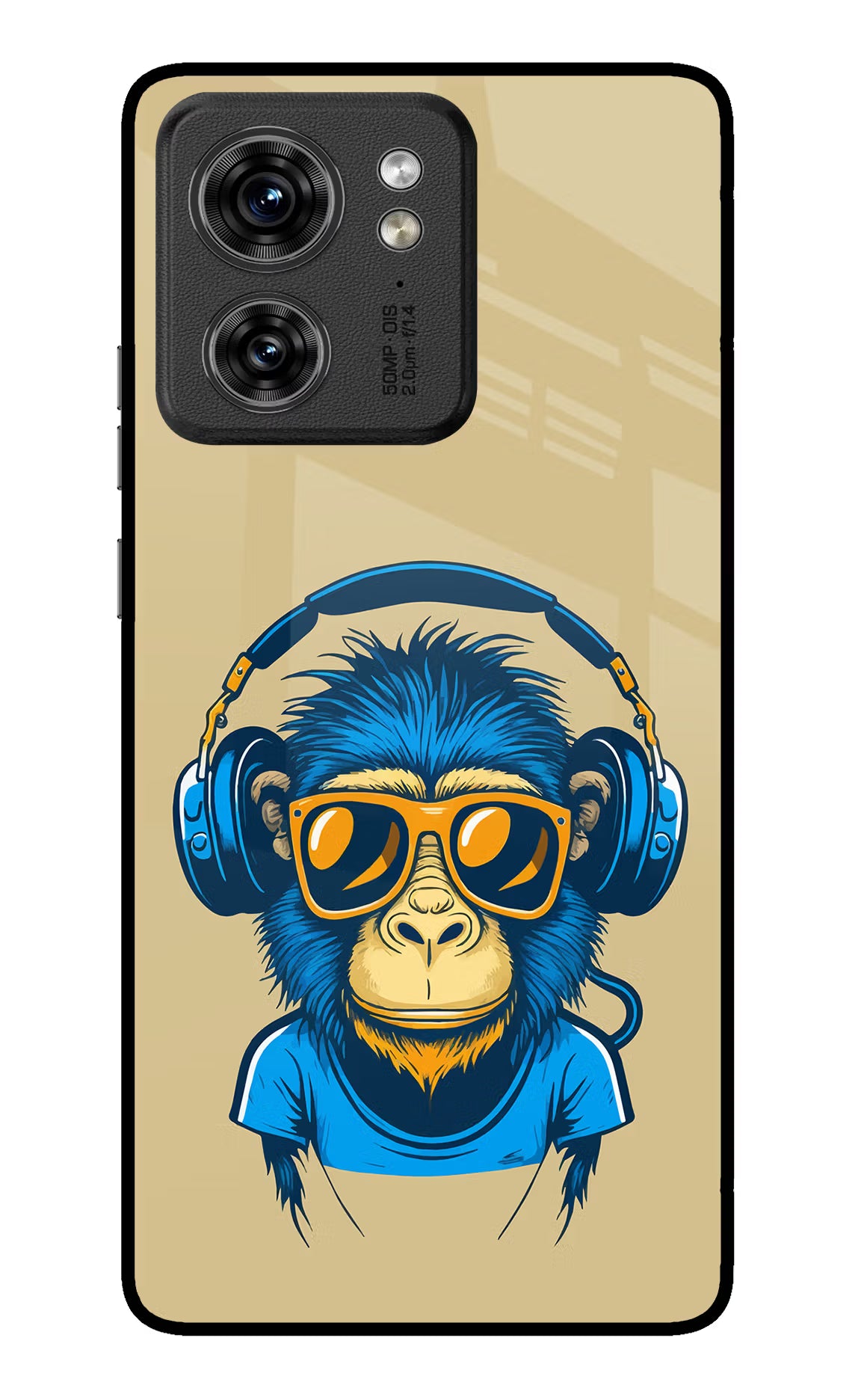 Monkey Headphone Moto Edge 40 Glass Case - Monkey Headphone Moto Edge 40 Glass Case Monkey Headphone Moto Edge 40 Glass Case