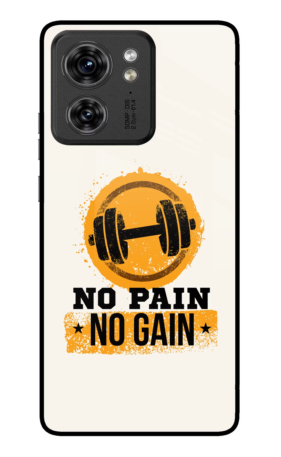 No Pain No Gain Moto Edge 40 Back Cover - No Pain No Gain Moto Edge 40 Glass Case Back Cover by Casekaro No Pain No Gain Moto Edge 40 Glass Case Back Cover by Casekaro