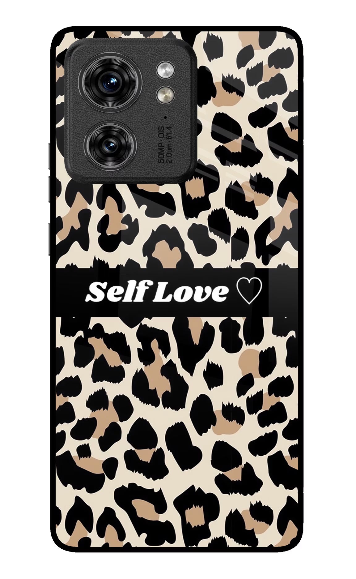 Leopard Print Self Love Moto Edge 40 Glass Case - Leopard Print Self Love Moto Edge 40 Glass Case Leopard Print Self Love Moto Edge 40 Glass Case