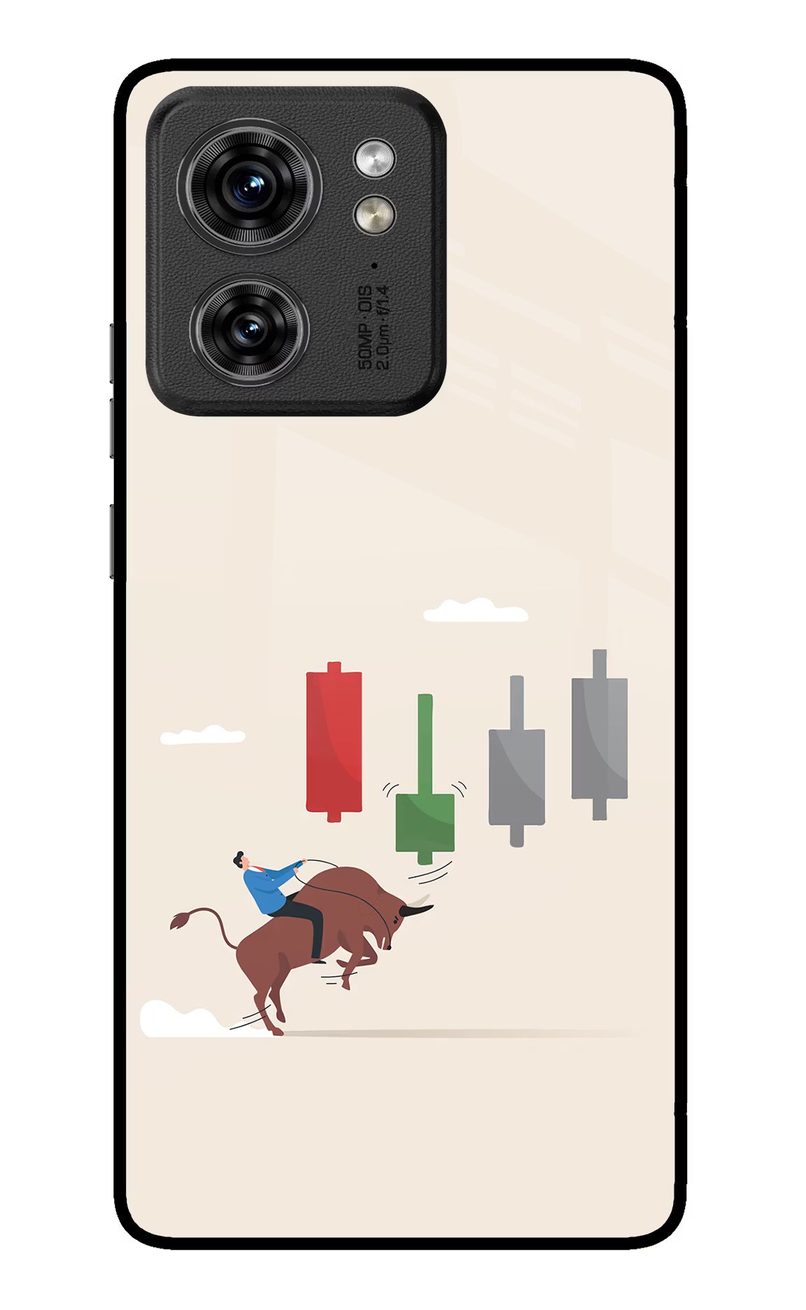 Bull Trading Momentum Moto Edge 40 Glass Case Back Cover by Casekaro