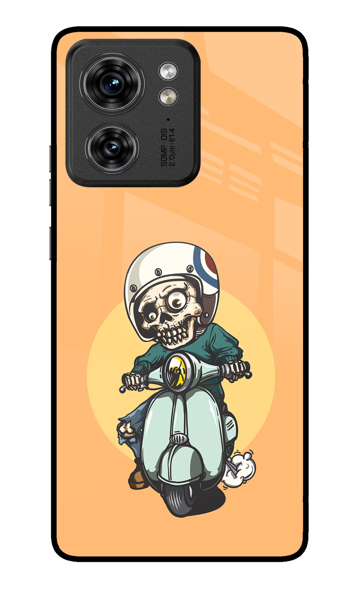 Undead Biker Moto Edge 40 Glass Case - Undead Biker Moto Edge 40 Glass Case Undead Biker Moto Edge 40 Glass Case