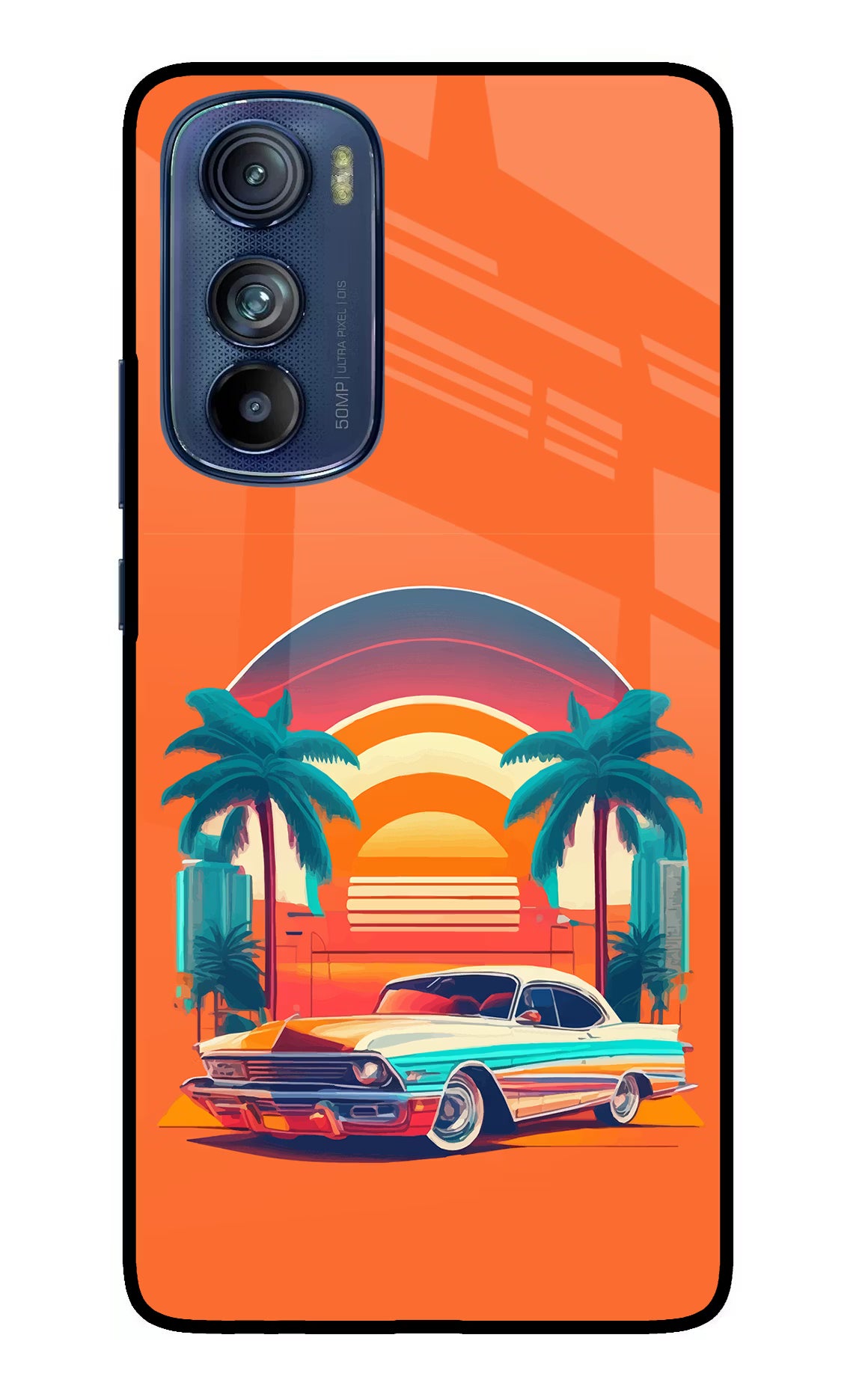 Palm Drive 80s Moto Edge 30 Glass Case - Palm Drive 80s Moto Edge 30 Glass Case Palm Drive 80s Moto Edge 30 Glass Case