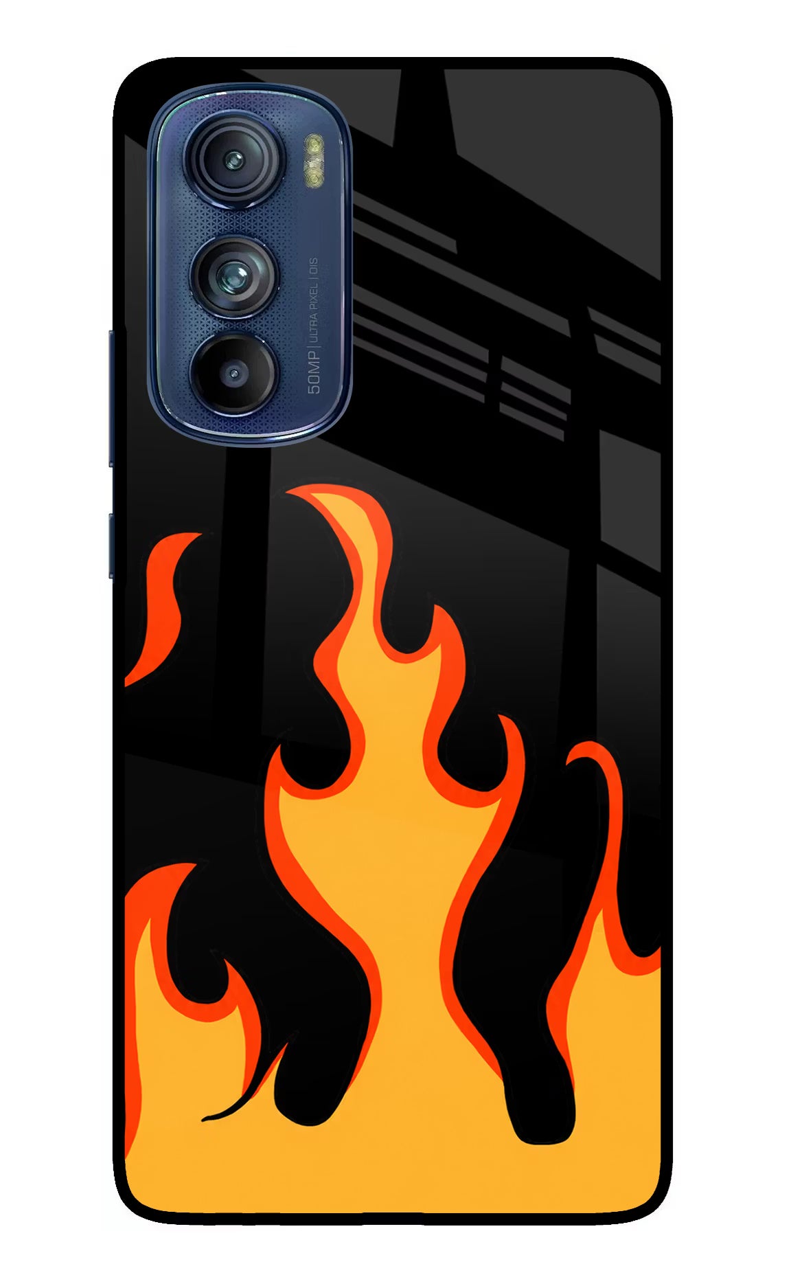 Fired Up – Black Moto Edge 30 Glass Case - Fired Up – Black Moto Edge 30 Glass Case Fired Up – Black Moto Edge 30 Glass Case