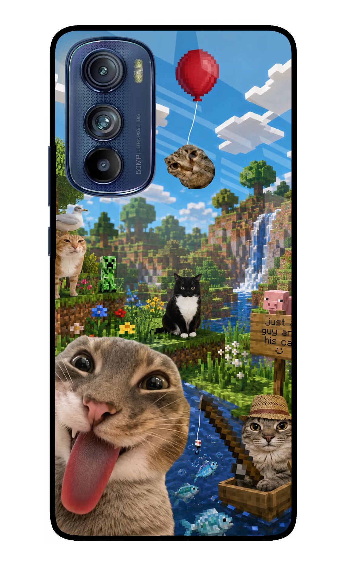 Minecraft Cat Chaos Moto Edge 30 Glass Case - Minecraft Cat Chaos Moto Edge 30 Glass Case Minecraft Cat Chaos Moto Edge 30 Glass Case