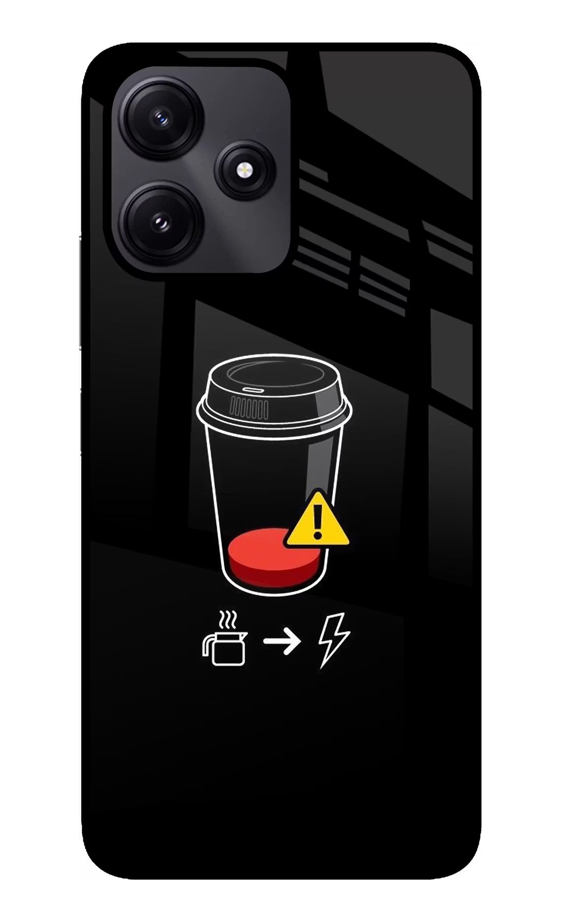 Coffee Poco M6 Pro 5G Glass Case - Coffee Poco M6 Pro 5G Glass Case Coffee Poco M6 Pro 5G Glass Case