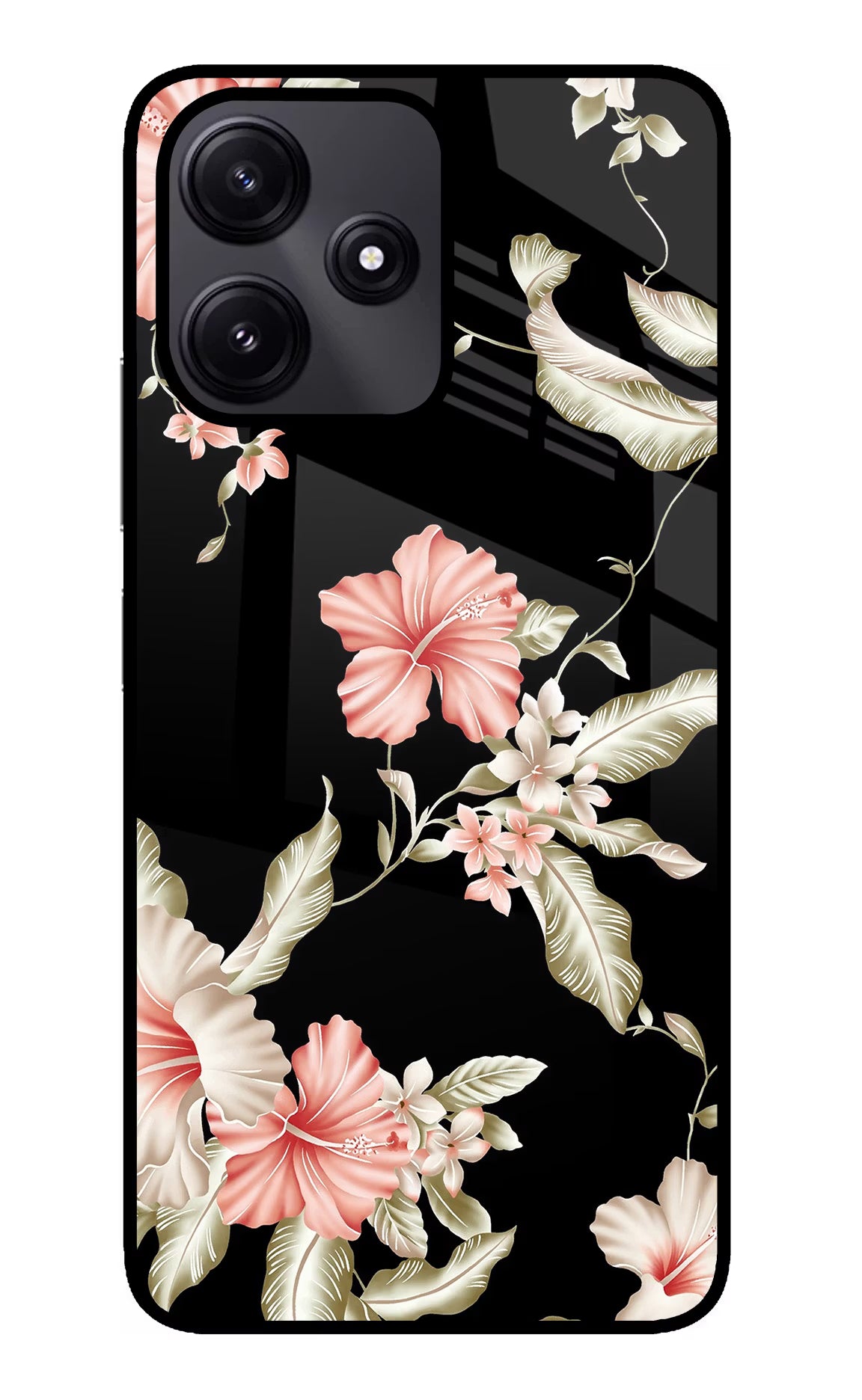 Flowers Poco M6 Pro 5G Glass Case - Flowers Poco M6 Pro 5G Glass Case Flowers Poco M6 Pro 5G Glass Case