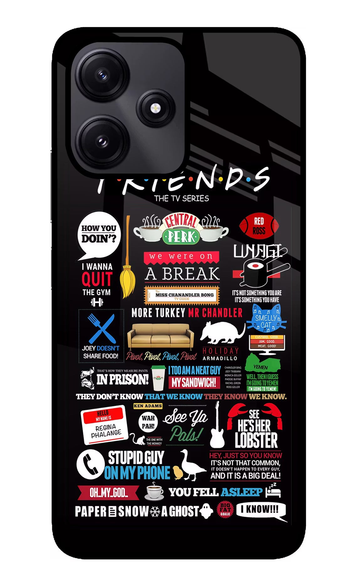 FRIENDS Poco M6 Pro 5G Glass Case - FRIENDS Poco M6 Pro 5G Glass Case FRIENDS Poco M6 Pro 5G Glass Case