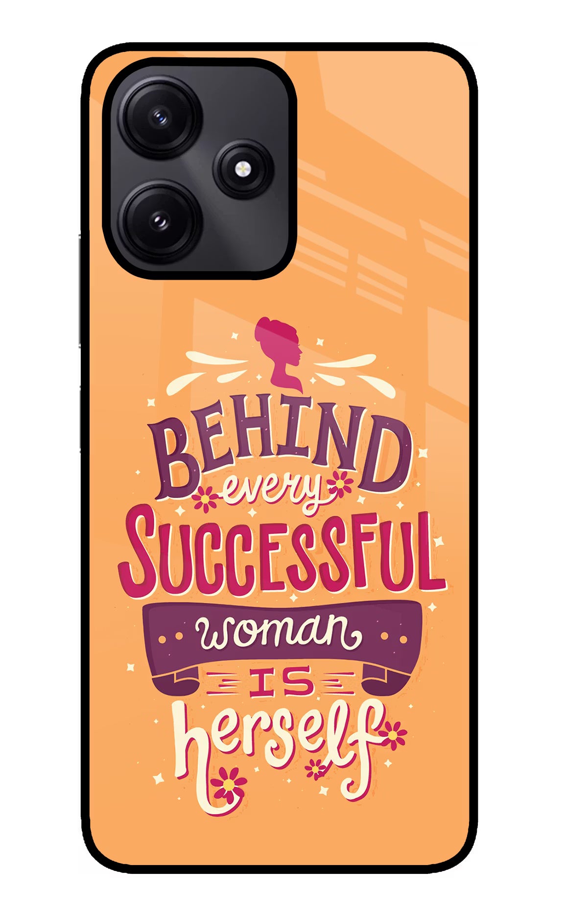 Behind Every Successful Woman There Is Herself Poco M6 Pro 5G Back Cover - Behind Every Successful Woman There Is Herself Poco M6 Pro 5G Glass Case Back Cover by Casekaro Behind Every Successful Woman There Is Herself Poco M6 Pro 5G Glass Case Back Cover by Casekaro