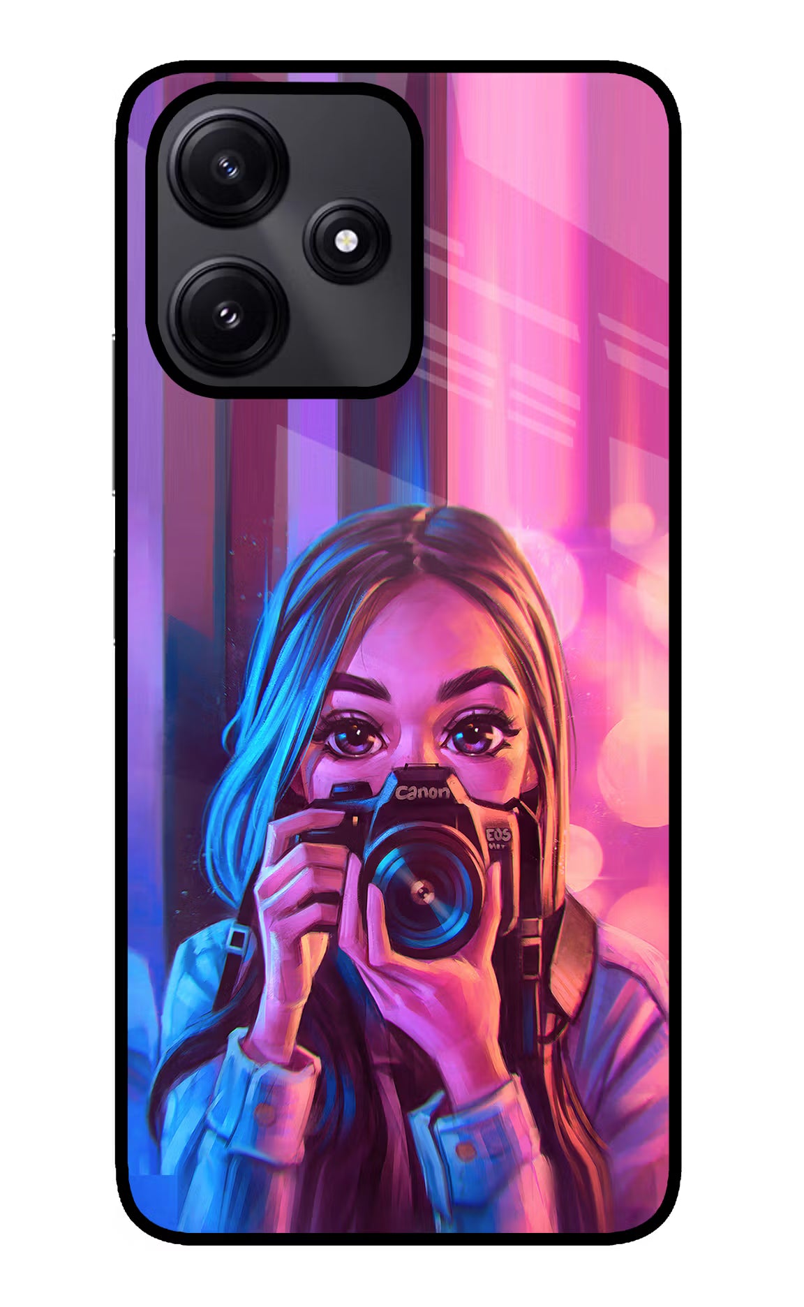Girl Photographer Poco M6 Pro 5G Glass Case - Girl Photographer Poco M6 Pro 5G Glass Case Girl Photographer Poco M6 Pro 5G Glass Case