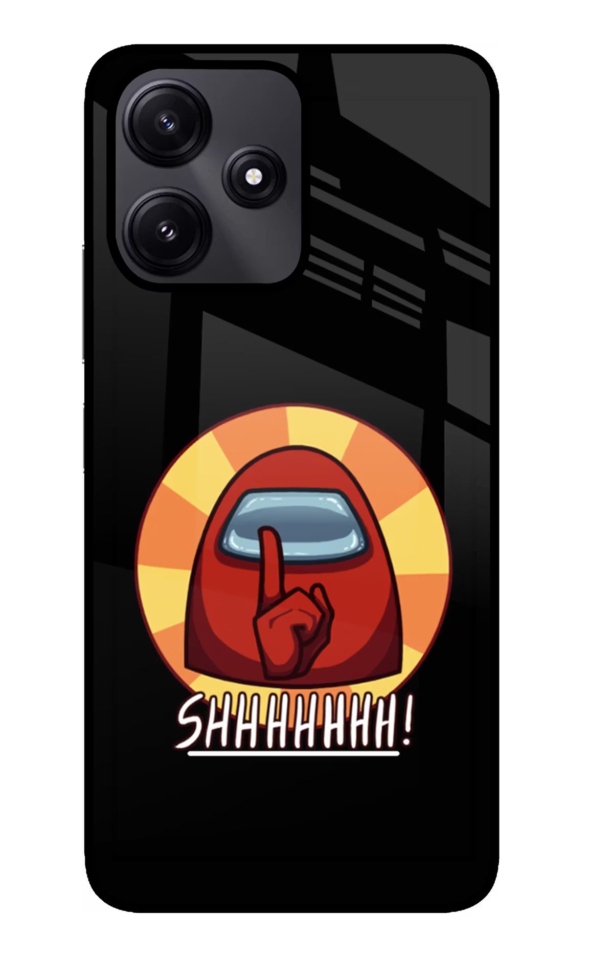 Among Us Shhh! Poco M6 Pro 5G Back Cover - Among Us Shhh! Poco M6 Pro 5G Glass Case Back Cover by Casekaro Among Us Shhh! Poco M6 Pro 5G Glass Case Back Cover by Casekaro