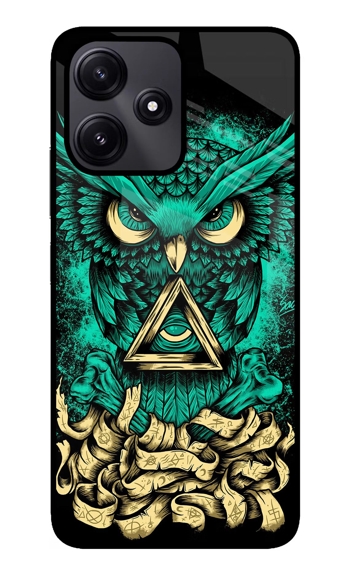 Green Owl Poco M6 Pro 5G Glass Case - Green Owl Poco M6 Pro 5G Glass Case Green Owl Poco M6 Pro 5G Glass Case