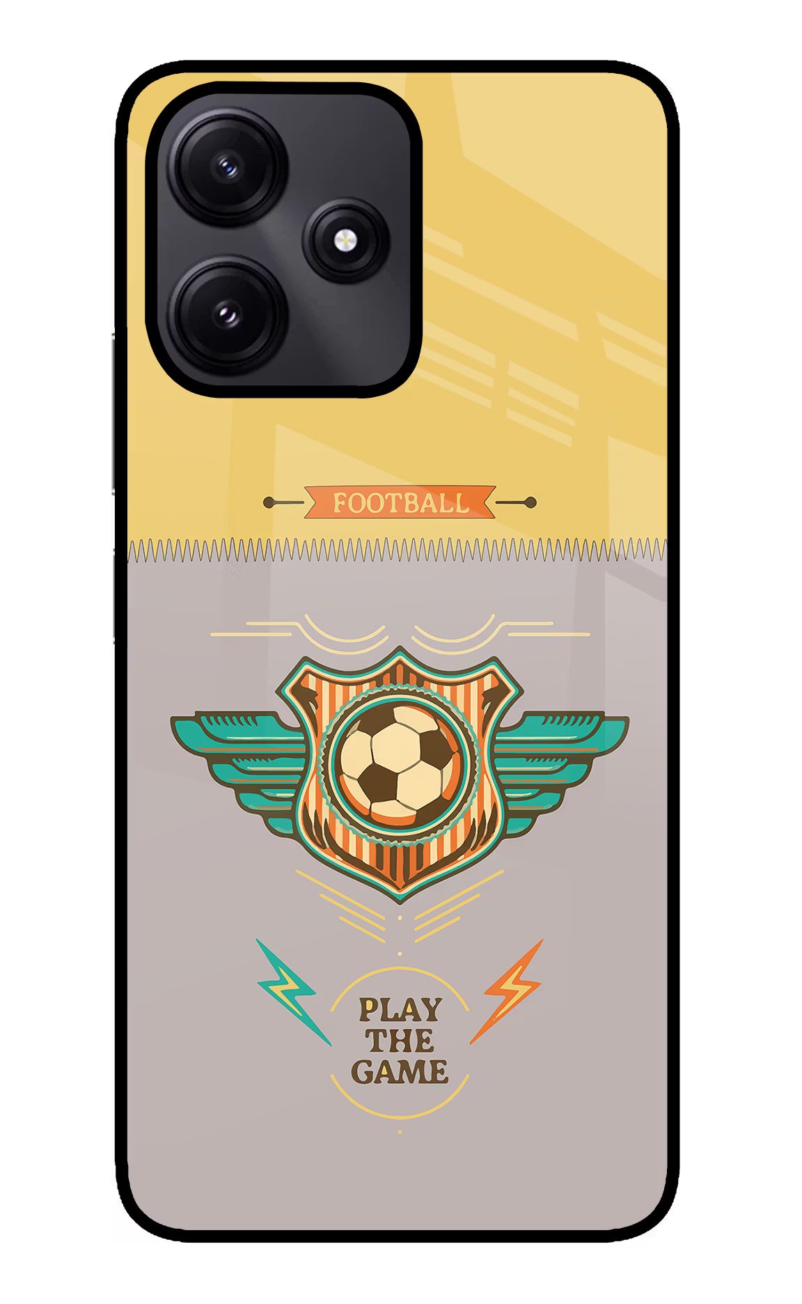 Football Poco M6 Pro 5G Back Cover - Football Poco M6 Pro 5G Glass Case Back Cover by Casekaro Football Poco M6 Pro 5G Glass Case Back Cover by Casekaro