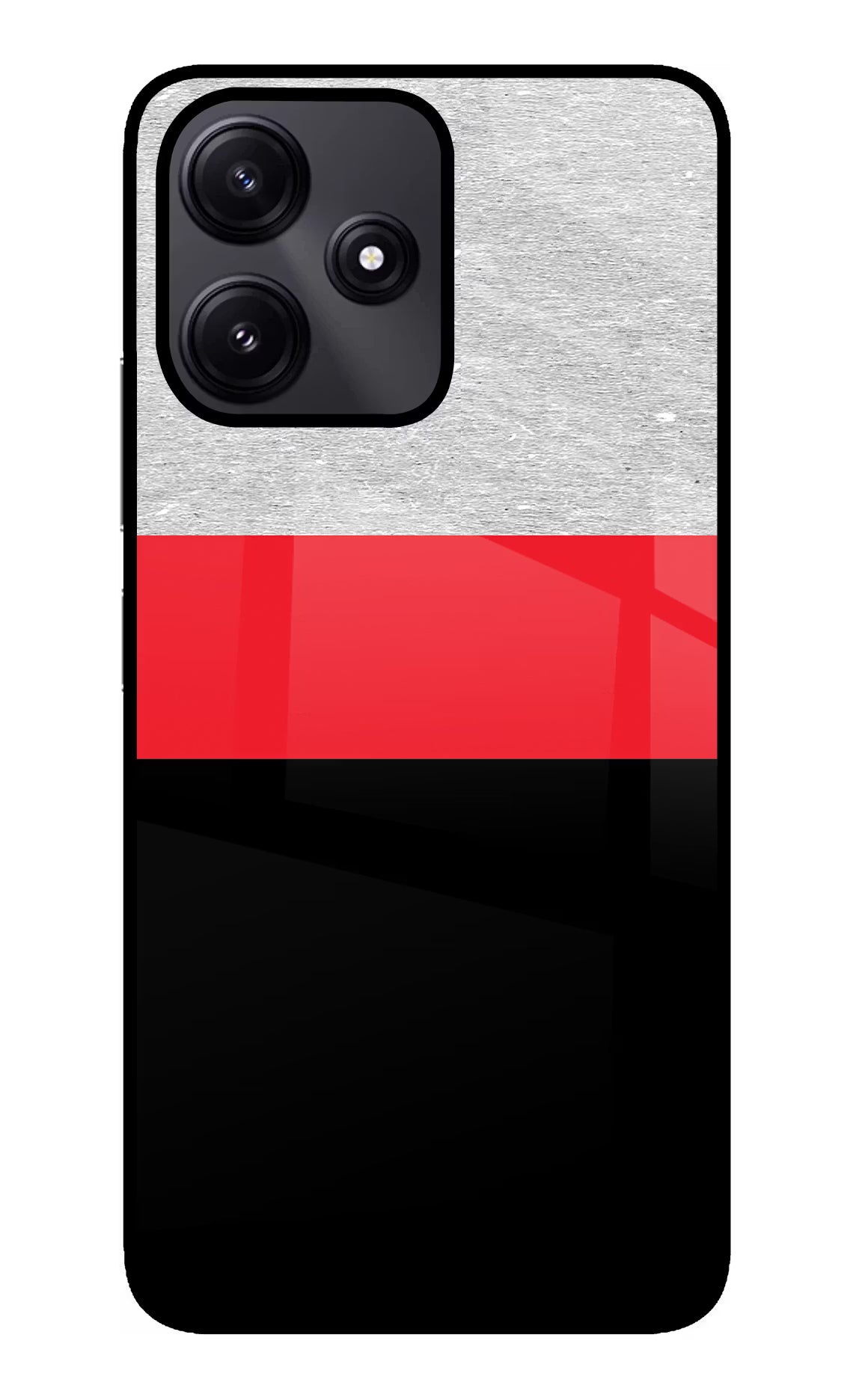 Tri Color Pattern Poco M6 Pro 5G Glass Case - Tri Color Pattern Poco M6 Pro 5G Glass Case Tri Color Pattern Poco M6 Pro 5G Glass Case