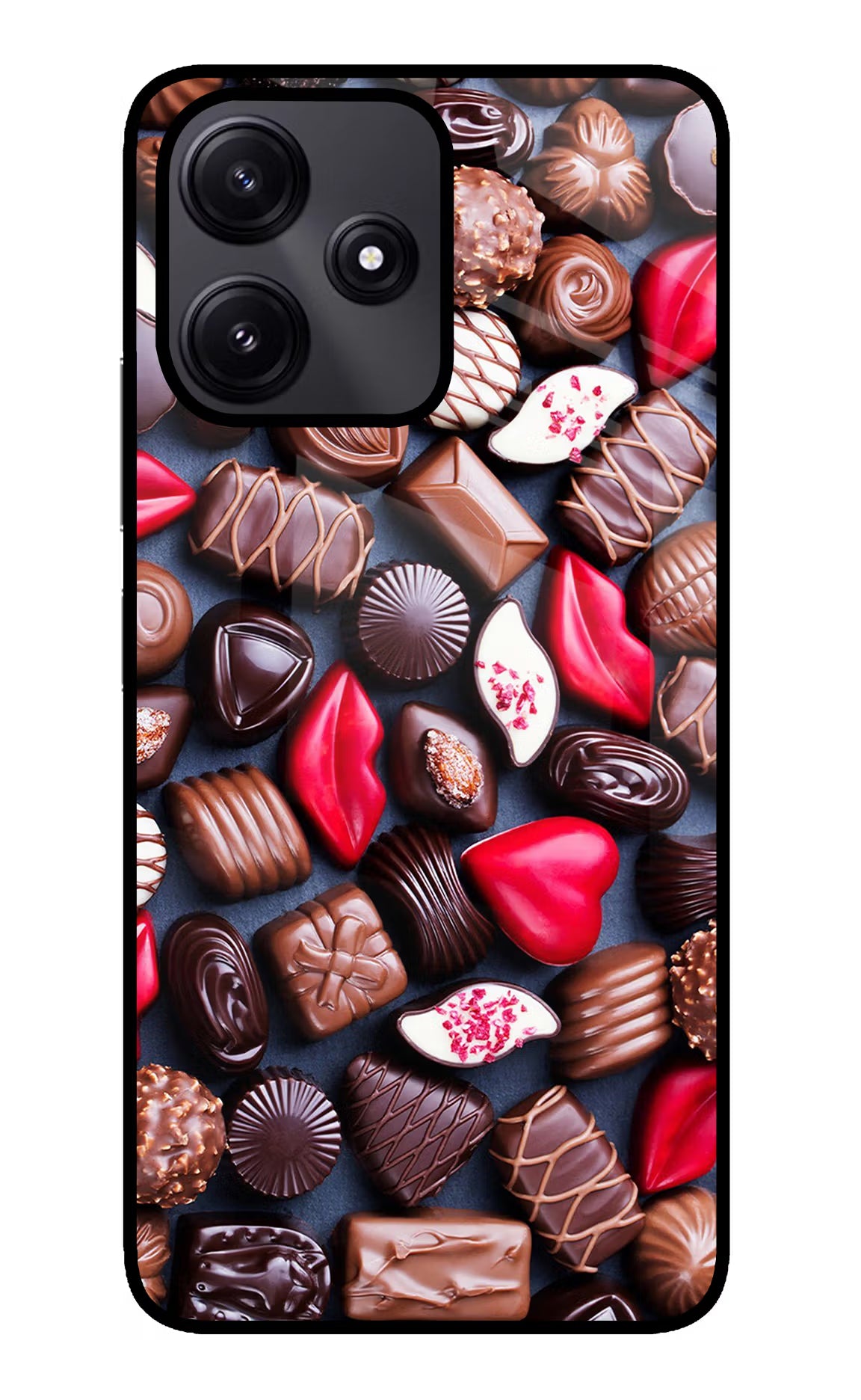 Chocolates Poco M6 Pro 5G Back Cover - Chocolates Poco M6 Pro 5G Glass Case Back Cover by Casekaro Chocolates Poco M6 Pro 5G Glass Case Back Cover by Casekaro