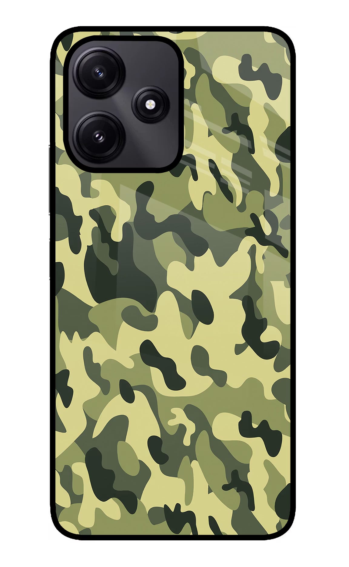 Camouflage Poco M6 Pro 5G Glass Case - Camouflage Poco M6 Pro 5G Glass Case Camouflage Poco M6 Pro 5G Glass Case