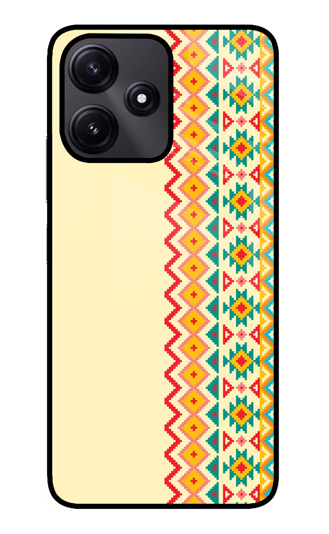 Ethnic Seamless Poco M6 Pro 5G Back Cover - Ethnic Seamless Poco M6 Pro 5G Glass Case Back Cover by Casekaro Ethnic Seamless Poco M6 Pro 5G Glass Case Back Cover by Casekaro