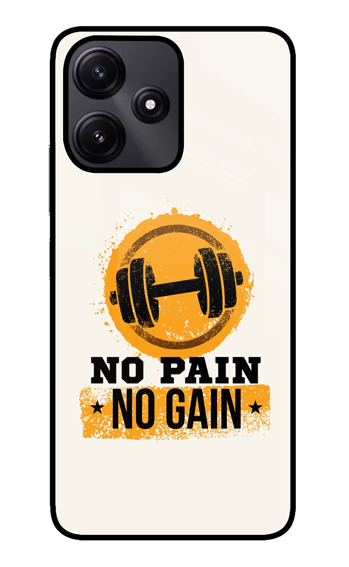 No Pain No Gain Poco M6 Pro 5G Back Cover - No Pain No Gain Poco M6 Pro 5G Glass Case Back Cover by Casekaro No Pain No Gain Poco M6 Pro 5G Glass Case Back Cover by Casekaro