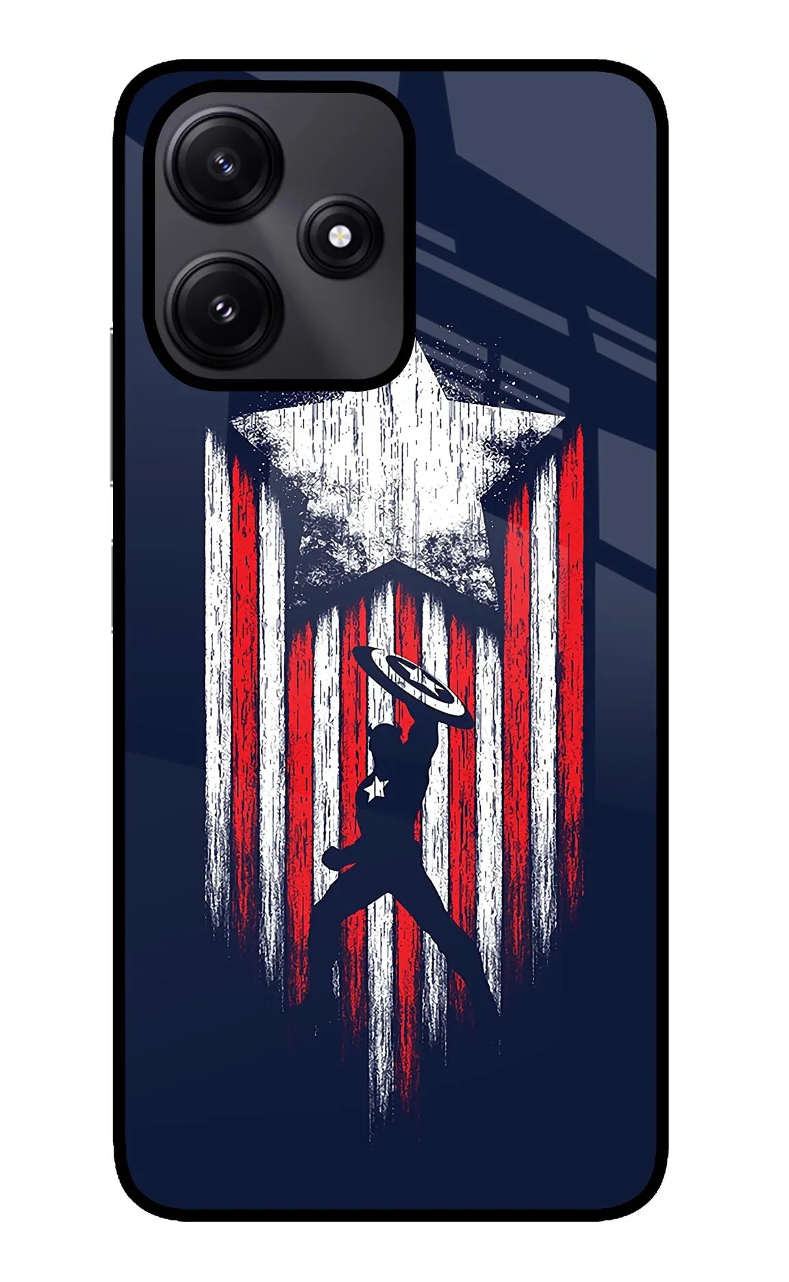 Captain America Marvel Art Poco M6 Pro 5G Glass Case - Captain America Marvel Art Poco M6 Pro 5G Glass Case Captain America Marvel Art Poco M6 Pro 5G Glass Case
