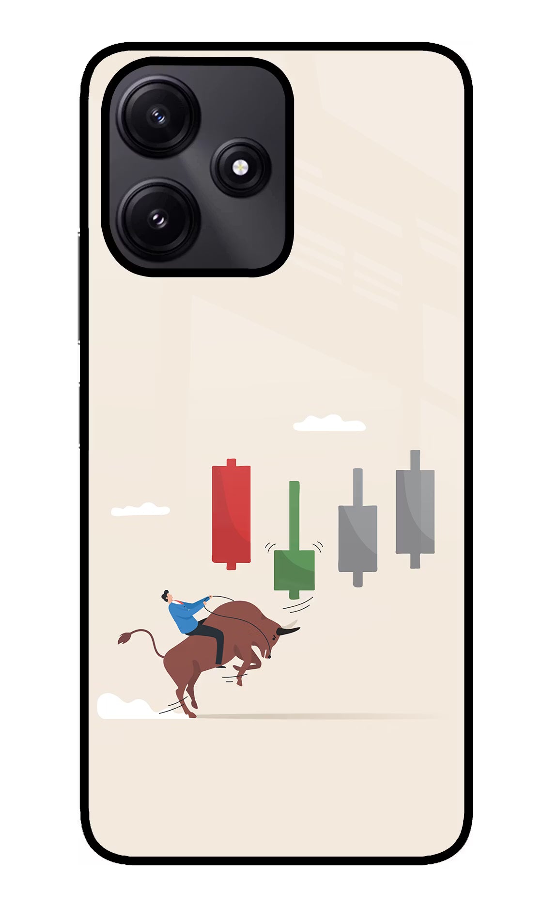Bull Trading Momentum Poco M6 Pro 5G Back Cover - Bull Trading Momentum Poco M6 Pro 5G Glass Case Back Cover by Casekaro Bull Trading Momentum Poco M6 Pro 5G Glass Case Back Cover by Casekaro