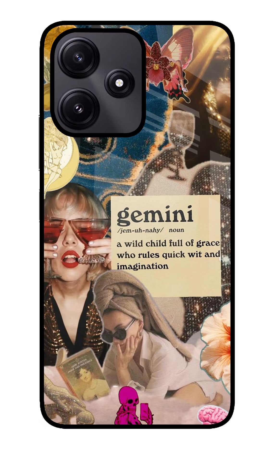 Gemini Zodiac Poco M6 Pro 5G Glass Case - Gemini Zodiac Poco M6 Pro 5G Glass Case Gemini Zodiac Poco M6 Pro 5G Glass Case
