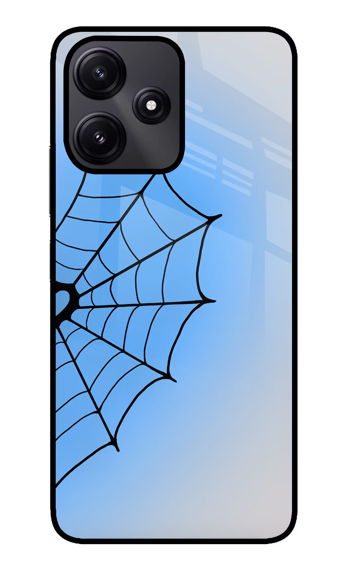 Blue Web Poco M6 Pro 5G Glass Case - Blue Web Poco M6 Pro 5G Glass Case Blue Web Poco M6 Pro 5G Glass Case