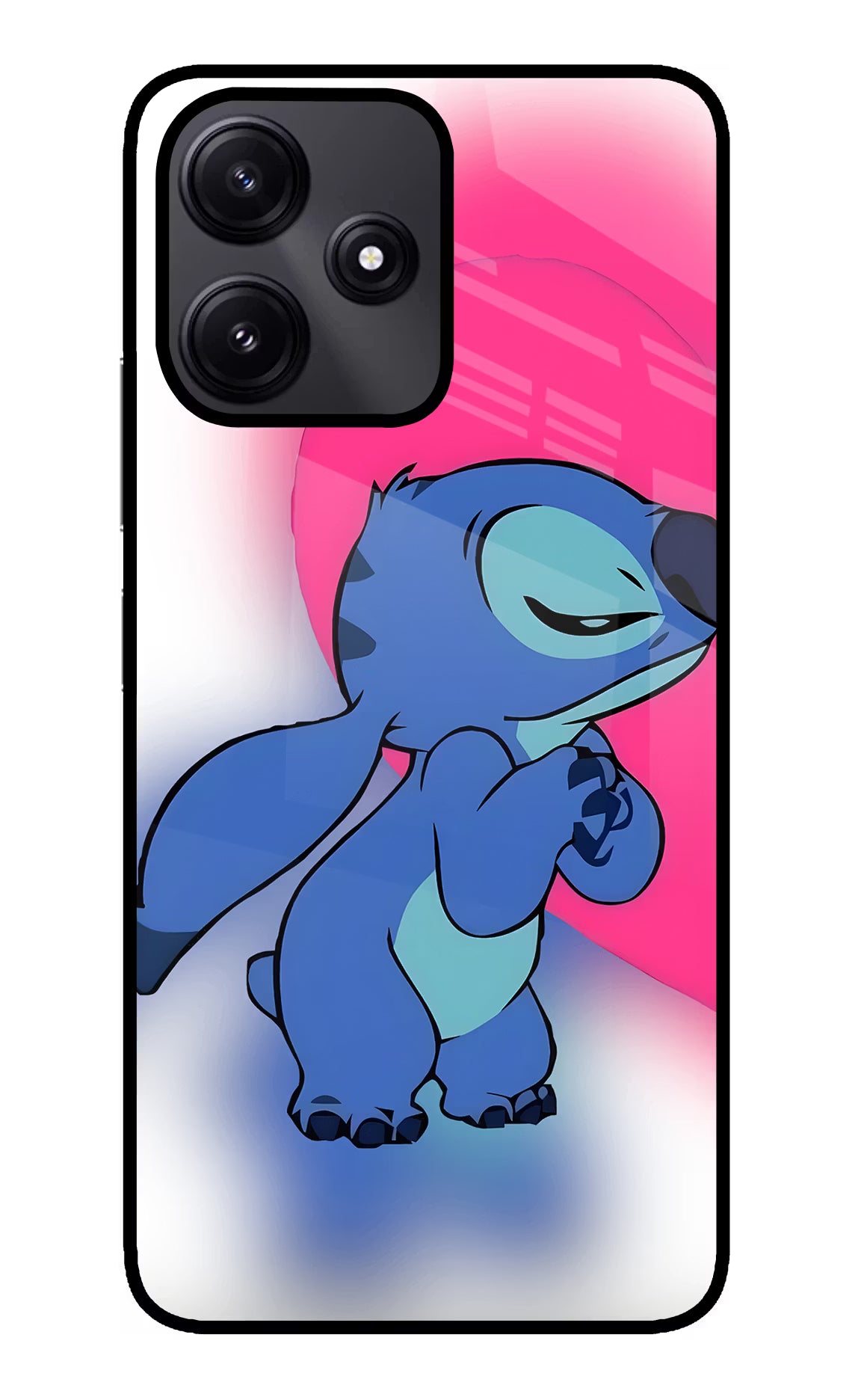 Stitch Hug Poco M6 Pro 5G Glass Case - Stitch Hug Poco M6 Pro 5G Glass Case Stitch Hug Poco M6 Pro 5G Glass Case