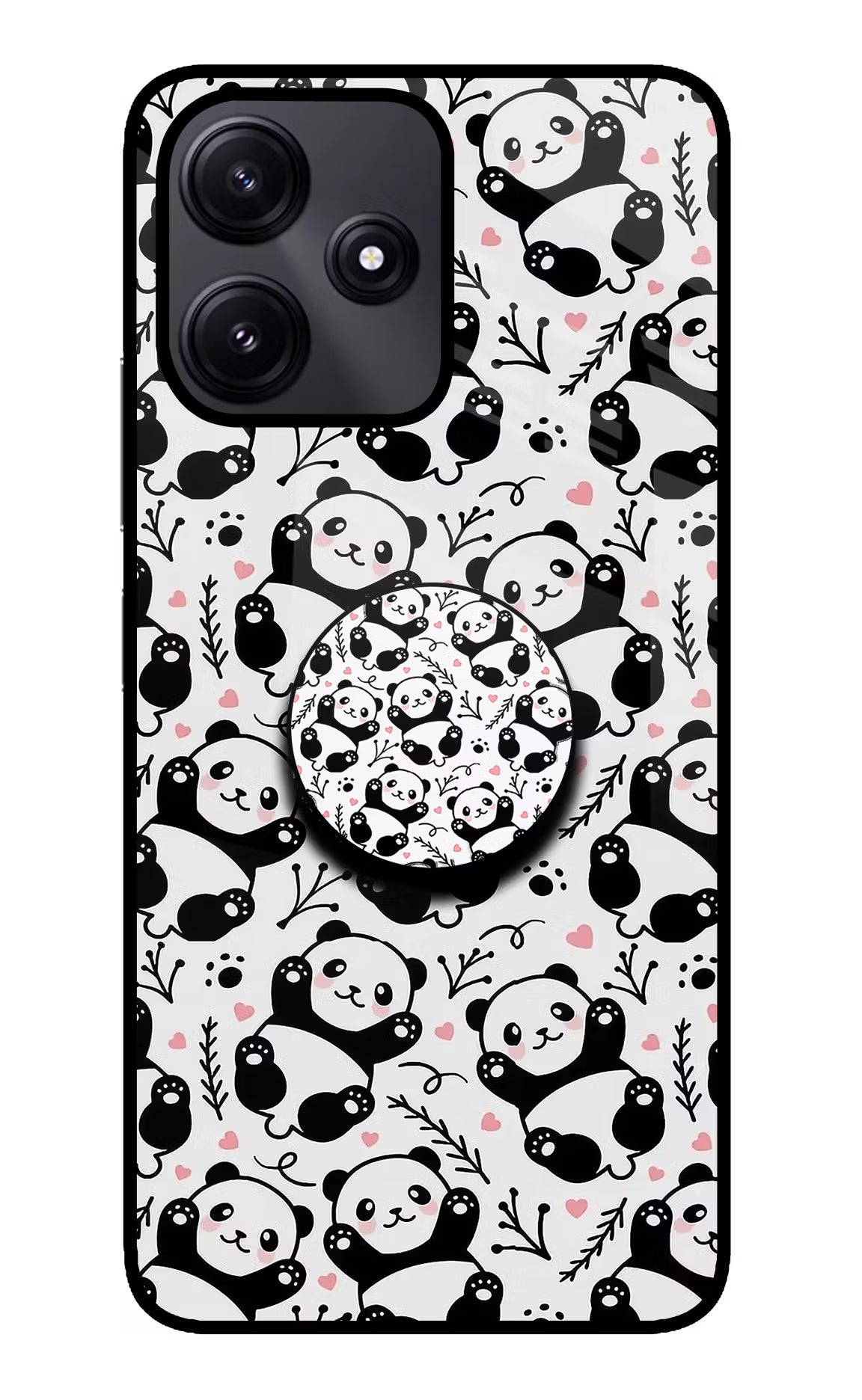 Cute Panda Poco M6 Pro 5G Glass Case - Cute Panda Poco M6 Pro 5G Glass Case Cute Panda Poco M6 Pro 5G Glass Case