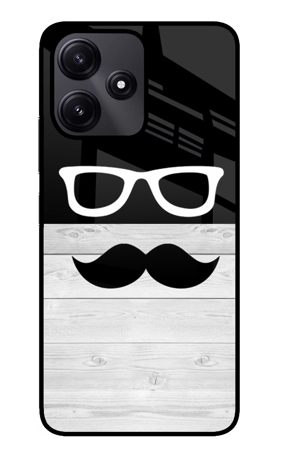 Mustache Redmi 12 5G Glass Case - Mustache Redmi 12 5G Glass Case Mustache Redmi 12 5G Glass Case