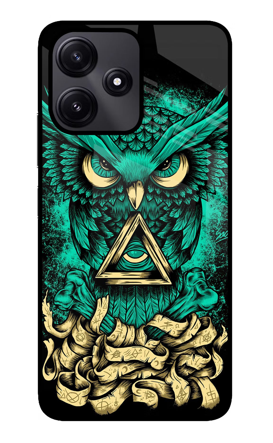 Green Owl Redmi 12 5G Glass Case - Green Owl Redmi 12 5G Glass Case Green Owl Redmi 12 5G Glass Case