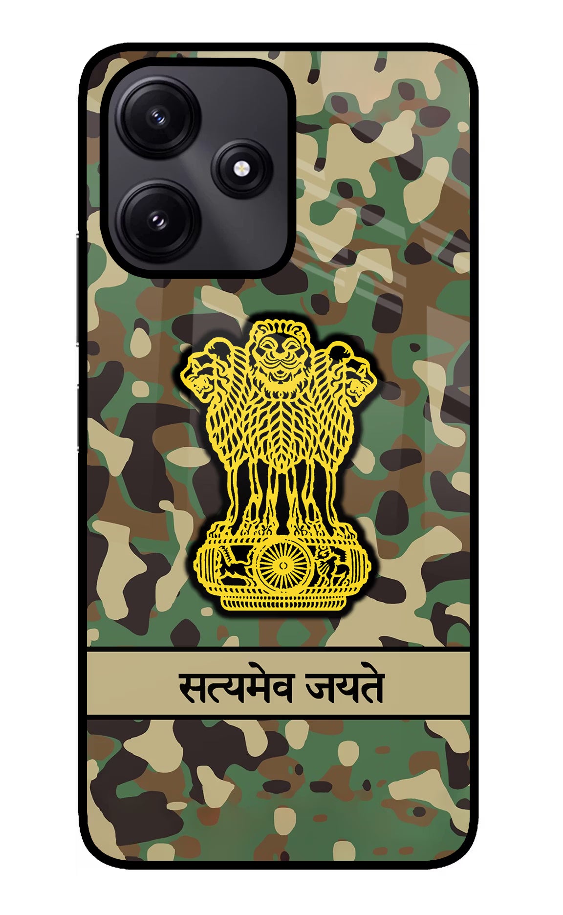 Satyamev Jayate Army Redmi 12 5G Glass Case - Satyamev Jayate Army Redmi 12 5G Glass Case Satyamev Jayate Army Redmi 12 5G Glass Case