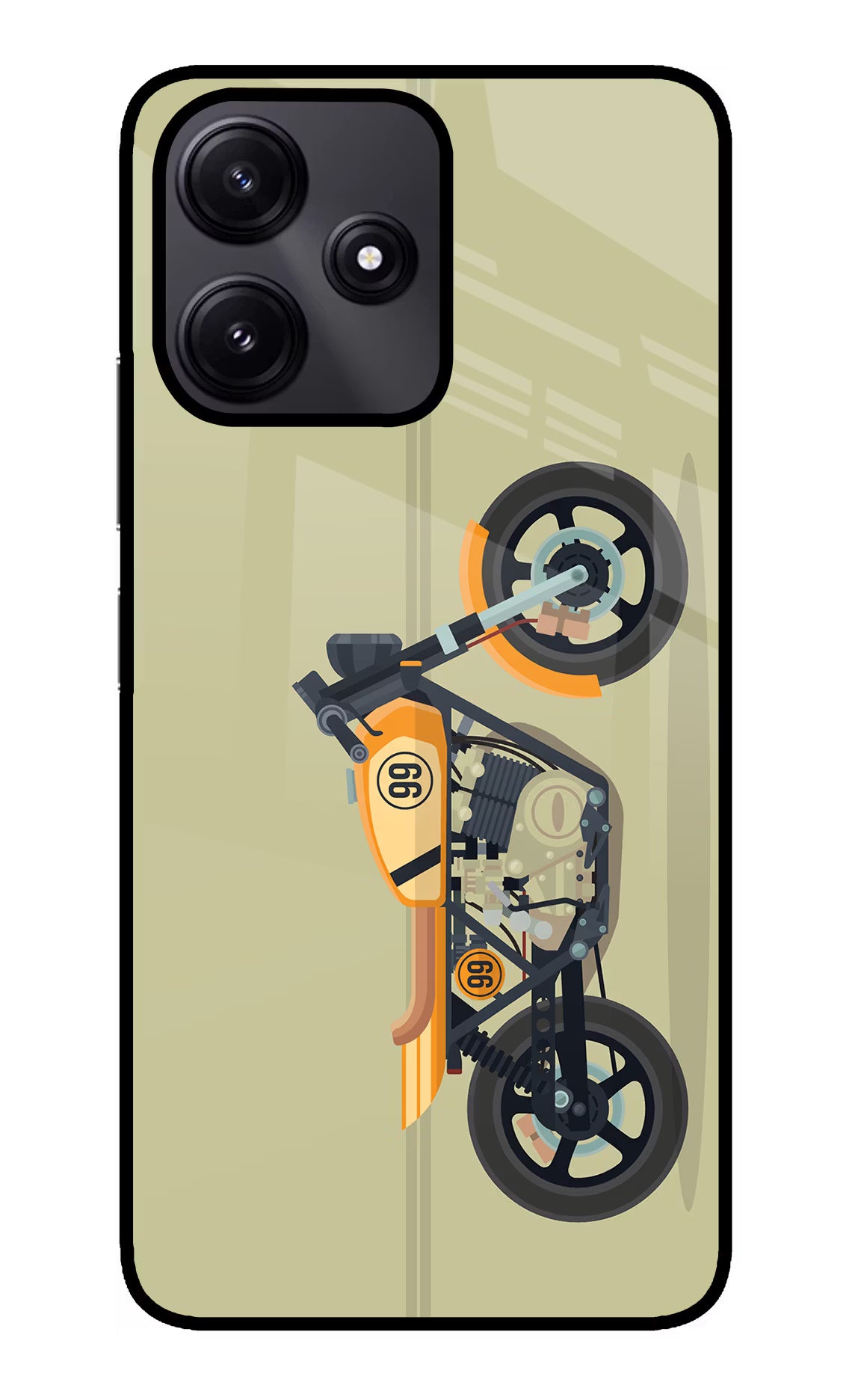 Vertical Speedster Redmi 12 5G Glass Case - Vertical Speedster Redmi 12 5G Glass Case Vertical Speedster Redmi 12 5G Glass Case