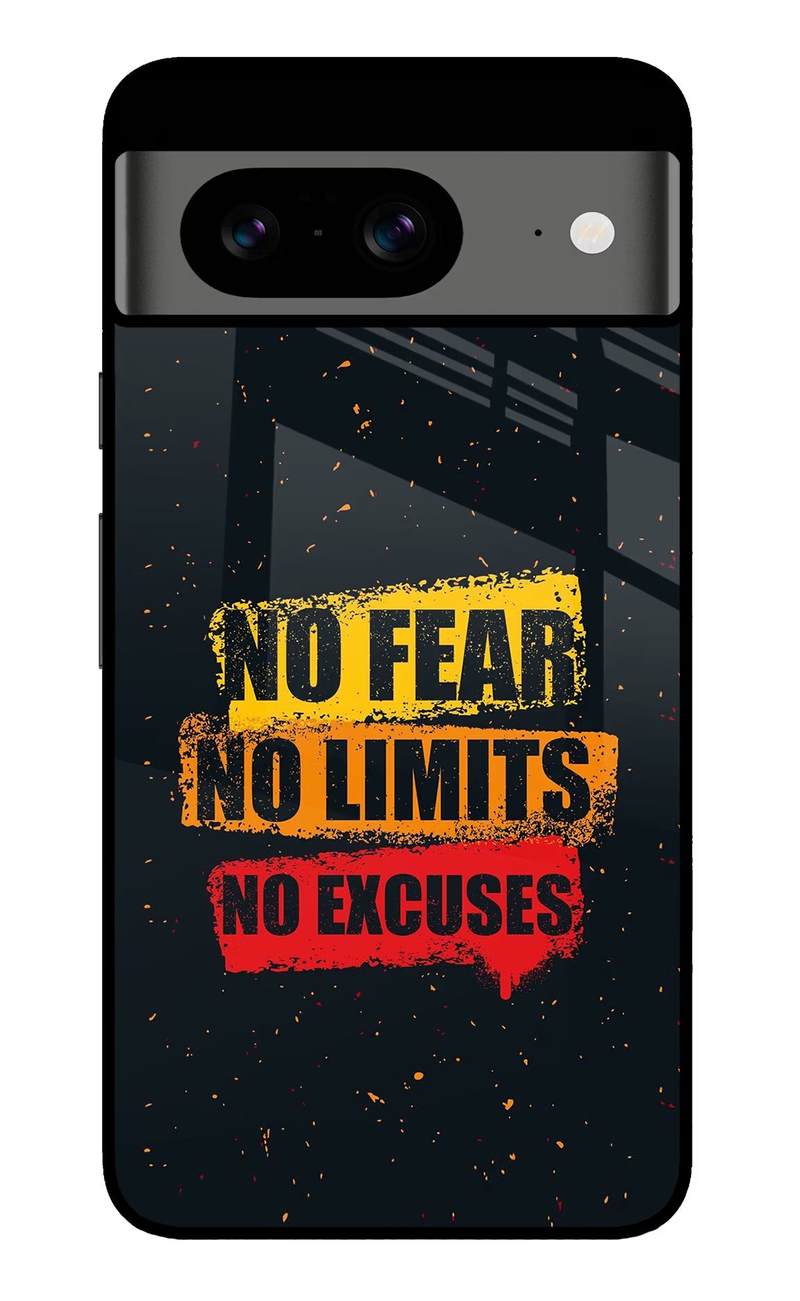 No Fear No Limits No Excuse Google Pixel 8 Back Cover - No Fear No Limits No Excuse Google Pixel 8 Glass Case Back Cover by Casekaro No Fear No Limits No Excuse Google Pixel 8 Glass Case Back Cover by Casekaro