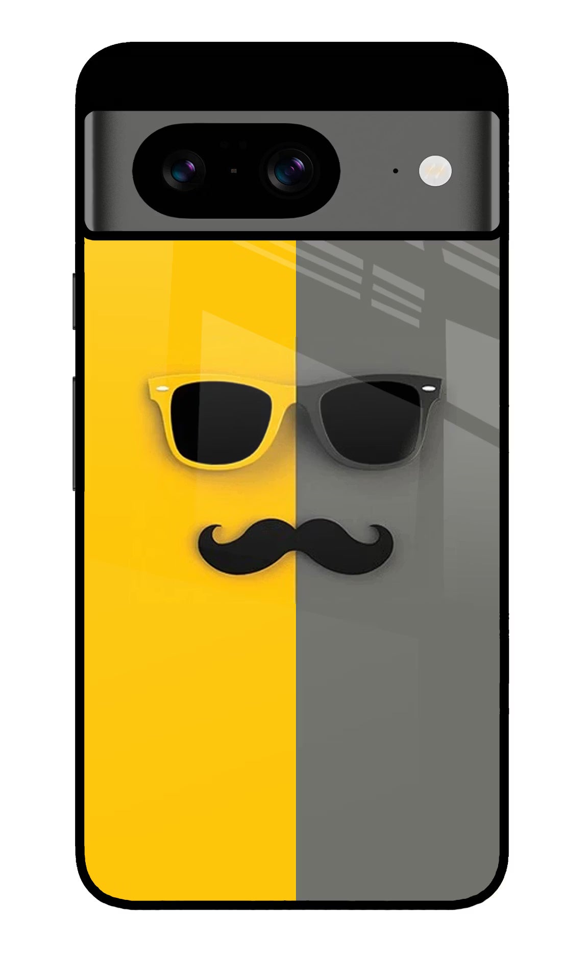 Sunglasses with Mustache Google Pixel 8 Glass Case - Sunglasses with Mustache Google Pixel 8 Glass Case Sunglasses with Mustache Google Pixel 8 Glass Case