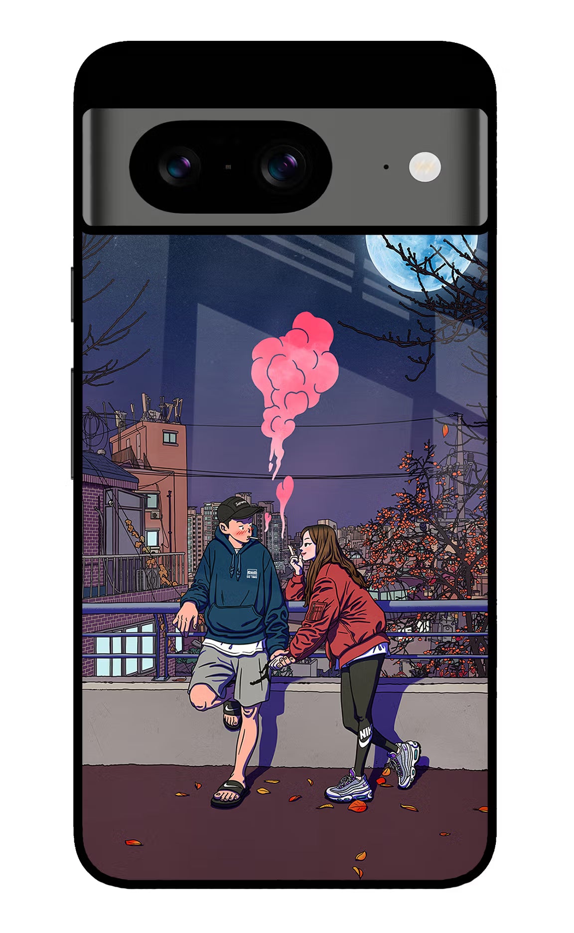 Chilling Couple Google Pixel 8 Back Cover - Chilling Couple Google Pixel 8 Glass Case Back Cover by Casekaro Chilling Couple Google Pixel 8 Glass Case Back Cover by Casekaro