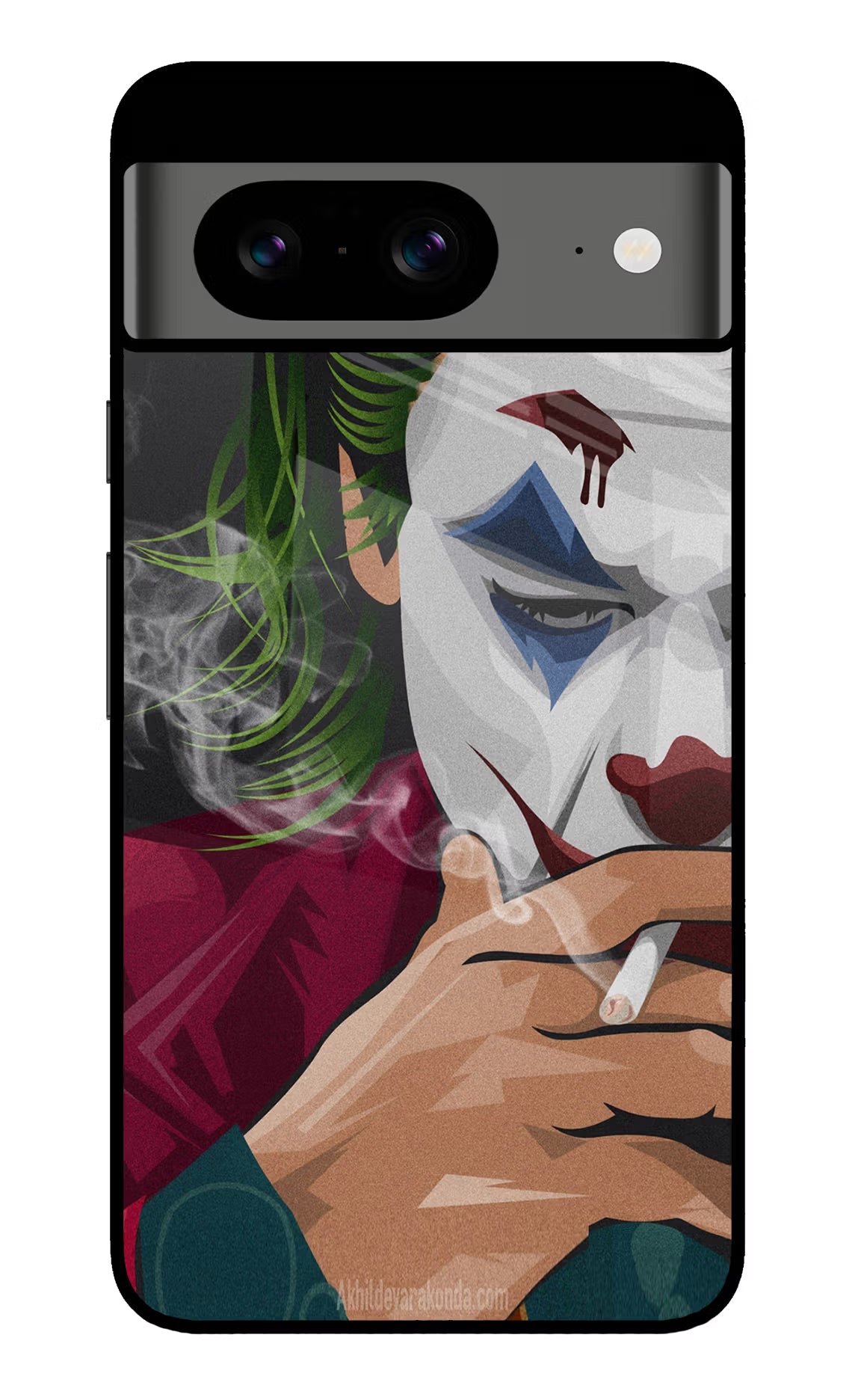 Joker Smoking Google Pixel 8 Back Cover - Joker Smoking Google Pixel 8 Glass Case Back Cover by Casekaro Joker Smoking Google Pixel 8 Glass Case Back Cover by Casekaro